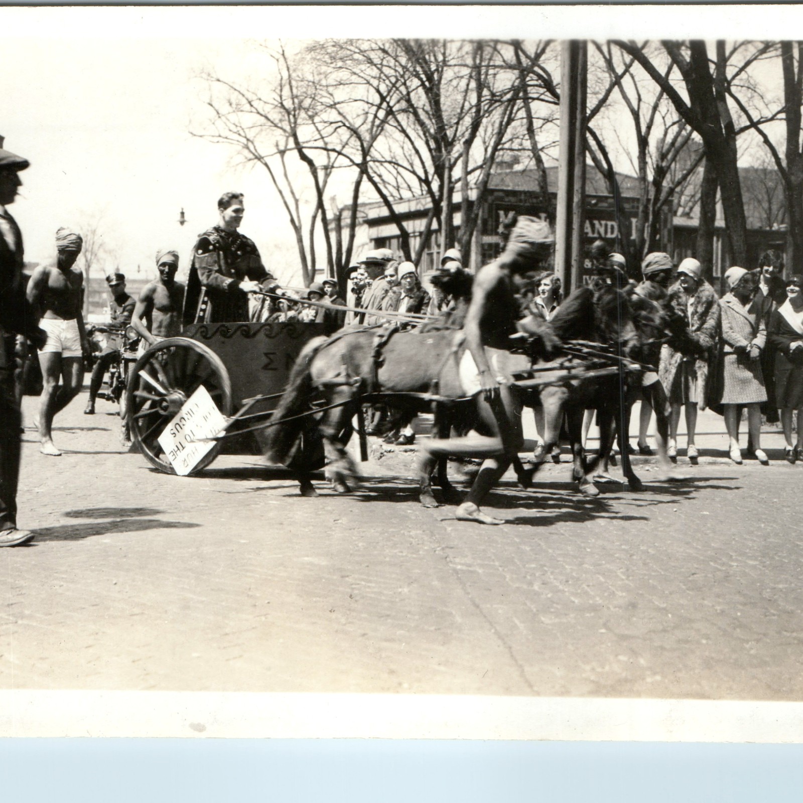 c1910s Northwestern Univ Evanston IL Sigma Nu Chariot Ben Hur Circus Photo 6\