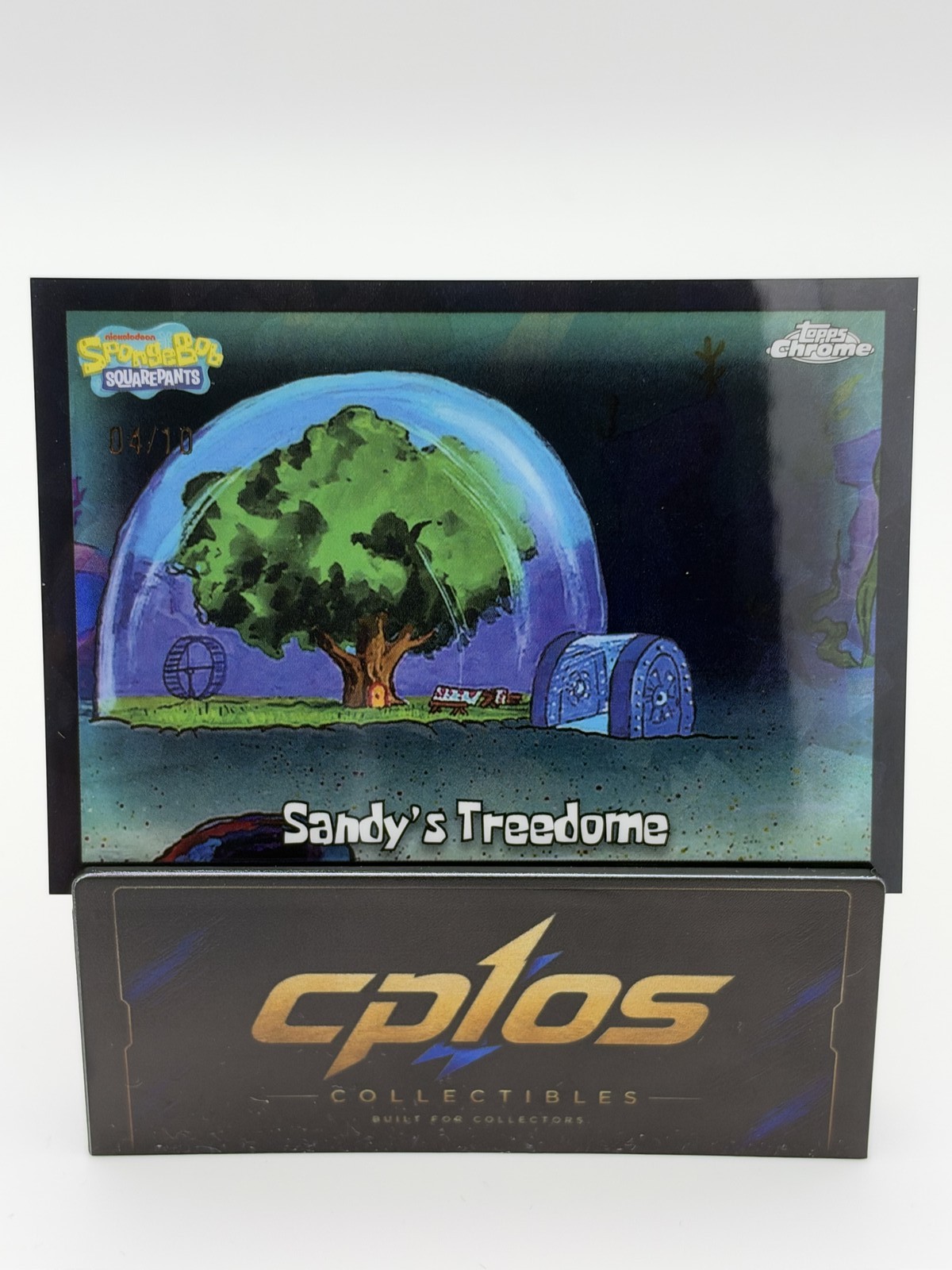 2025 Topps Chrome Sapphire Spongebob 25th Sandy's Treedome #128 Black Base 4/10
