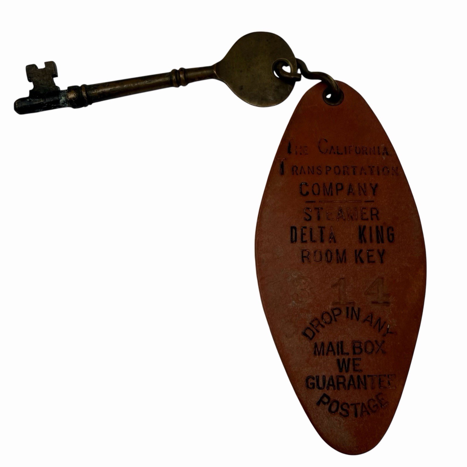 The California Transportation Company Steamer Delta King Room Key Vintage RARE