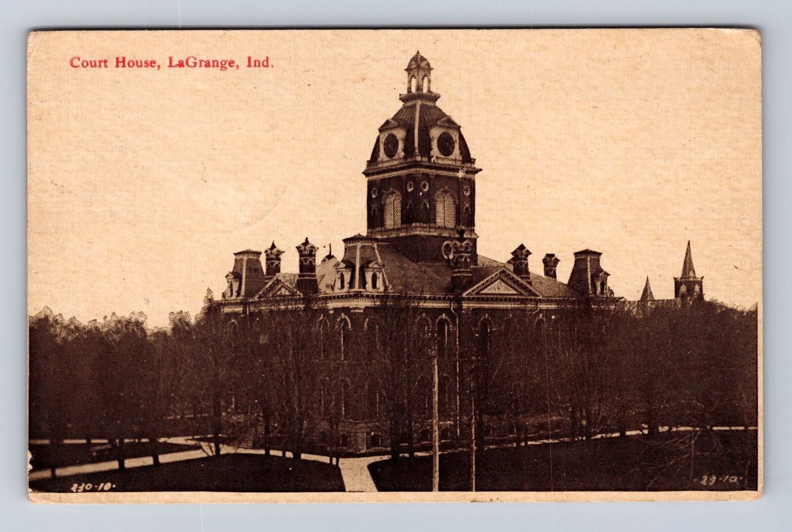 LaGrange IN-Indiana, Court House, Antique Vintage c1910 Souvenir Postcard