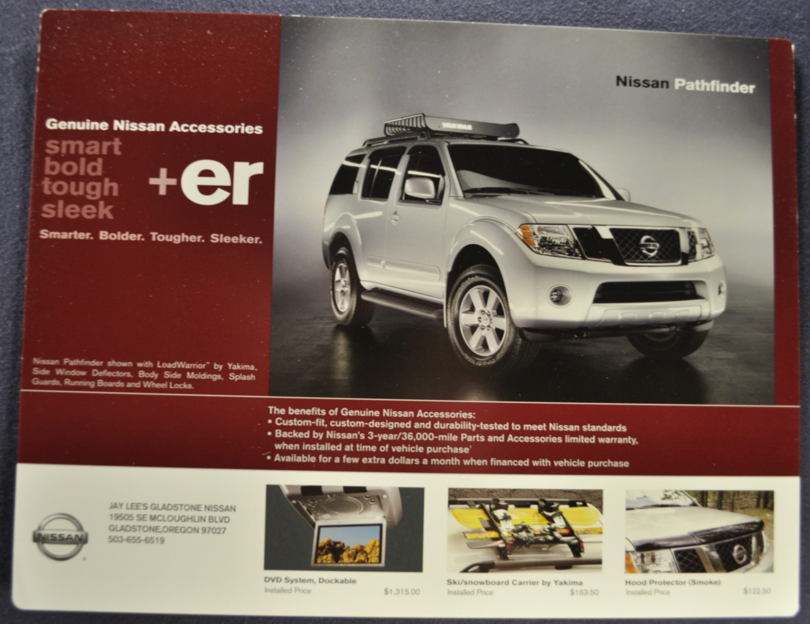 2007 Nissan Pathfinder Accessories Brochure Sheet Excellent Original 07 2007 Nissan Pathfinder Accessories Brochure Sheet Excellent Original 07