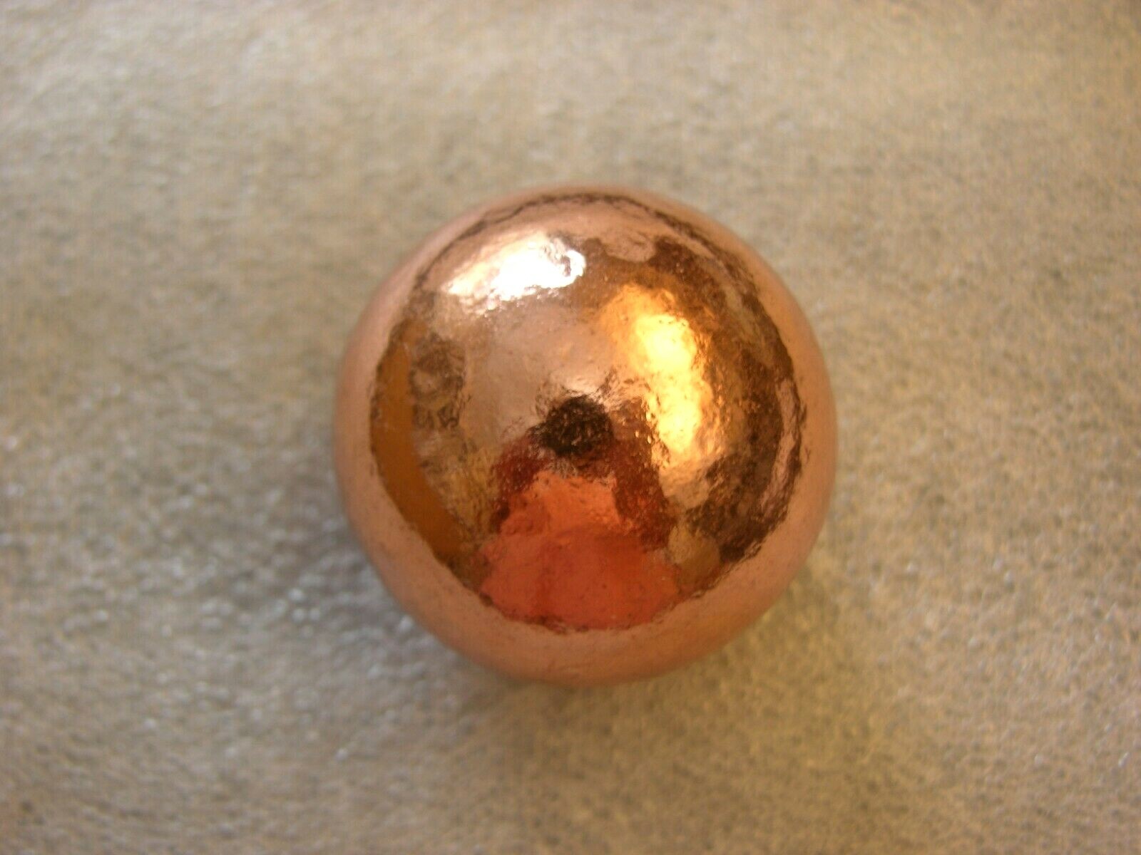 Copper ball 2 inch diameter 1.3 pounds solid natural Michigan copper