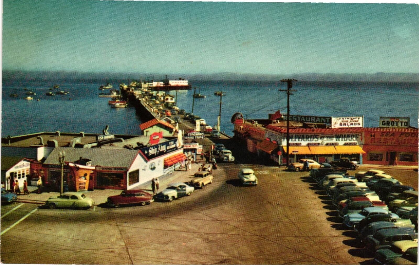 VTG Postcard- FISHERMAN'S WHARF, SANTA CRUZ, CALIFORNIA Unused 1960