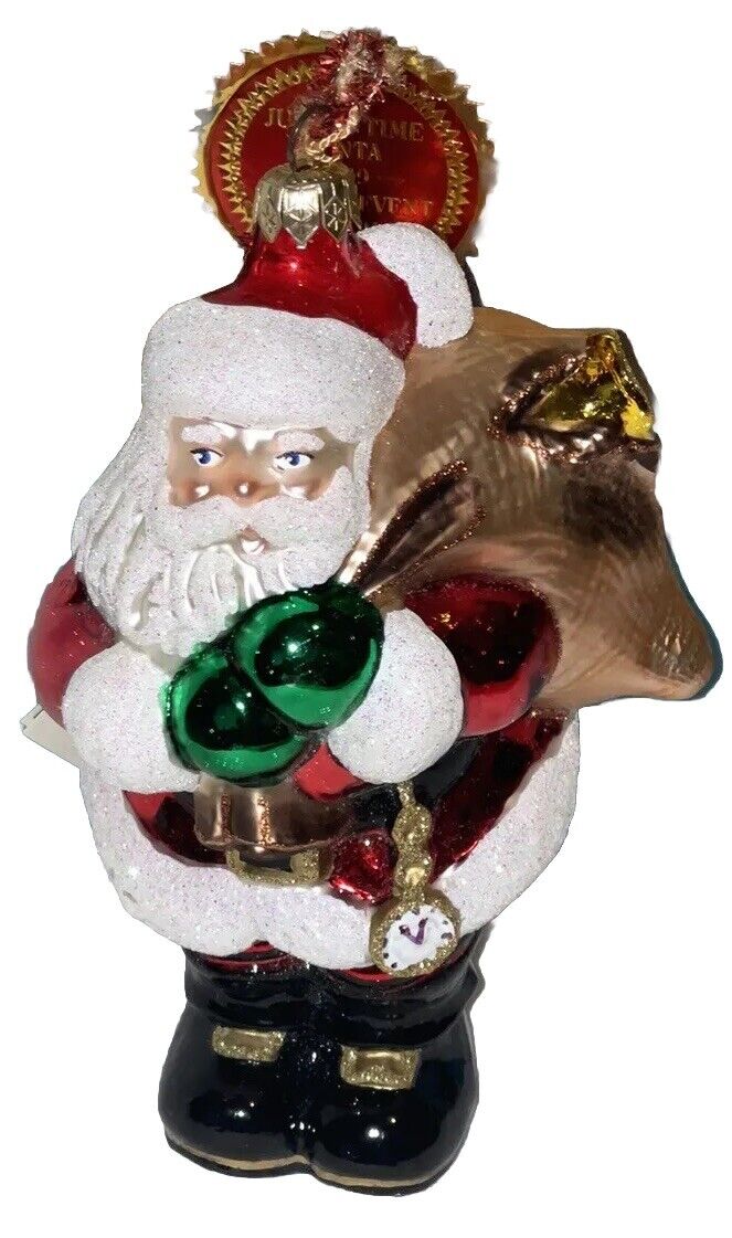 Rare Kurt Adler Polonaise Blown Glass Ornament Just In Time Santa Special Event 