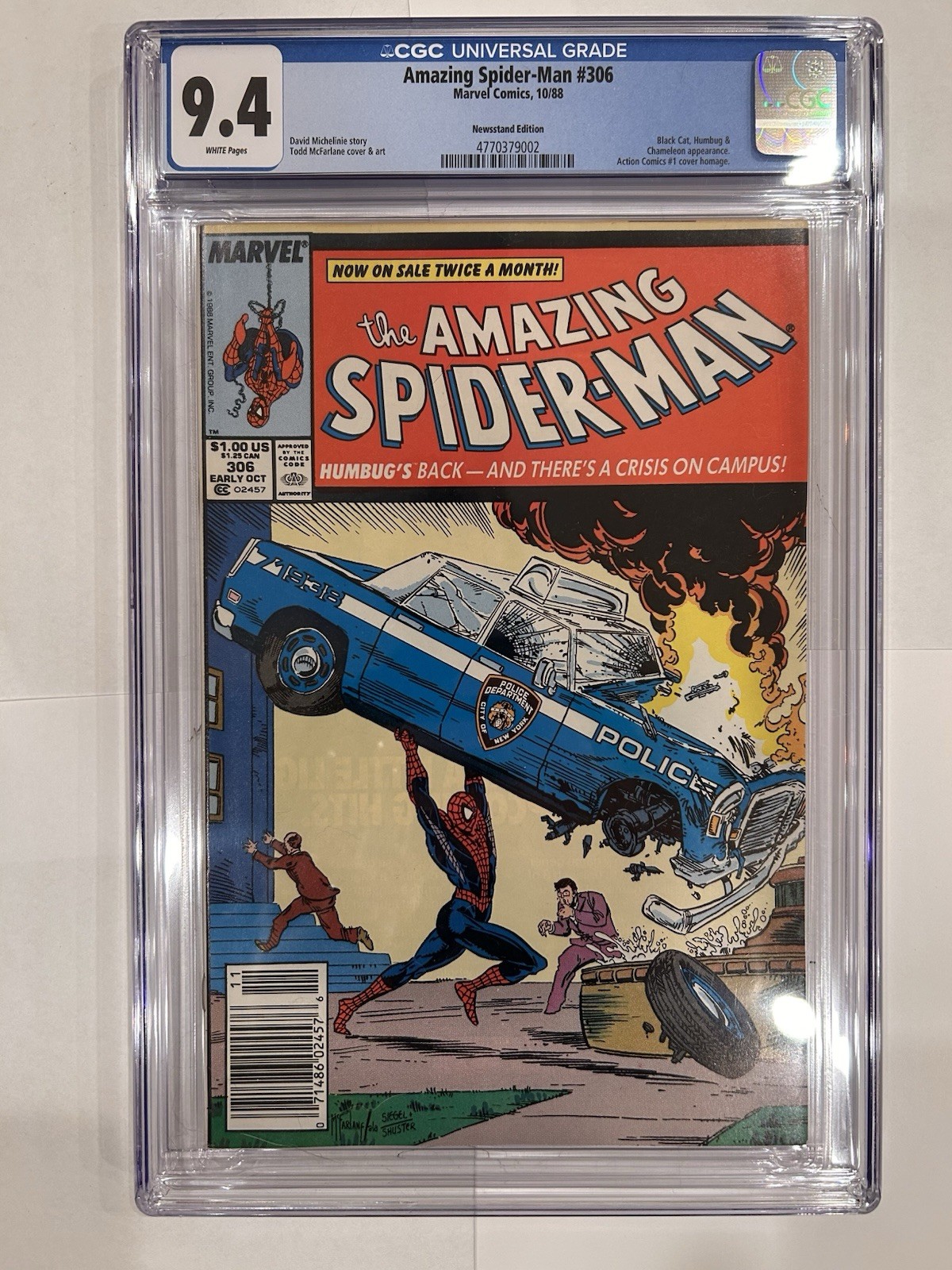Marvel the Amazing Spider-Man #306 (1988) Newsstand Edition CGC 9.4 White Pages