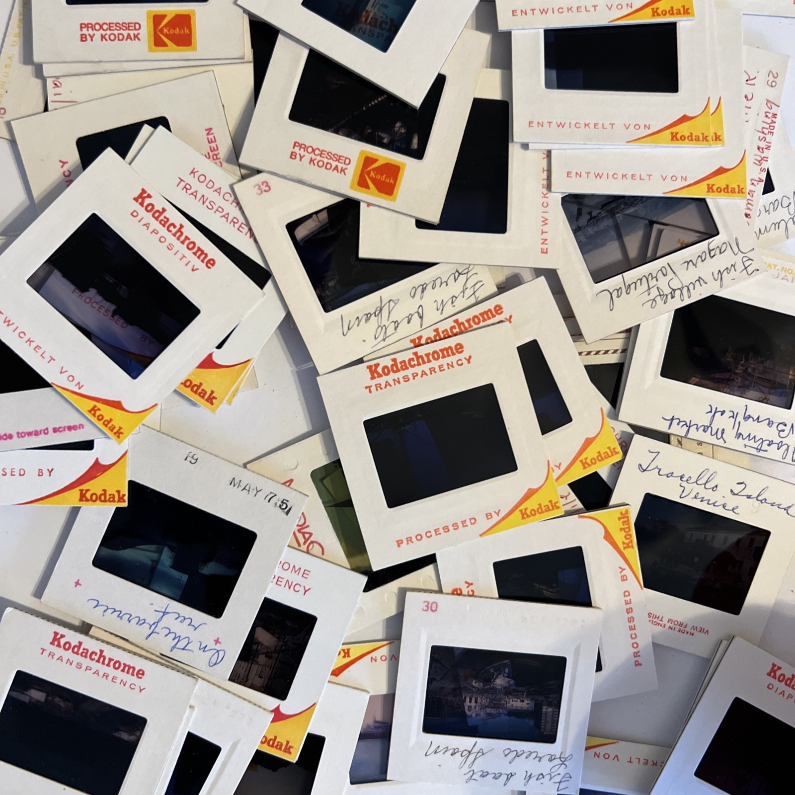 200 Random 35 mm slides Family Vacations Travel 1940s-1990s Bulk Lot