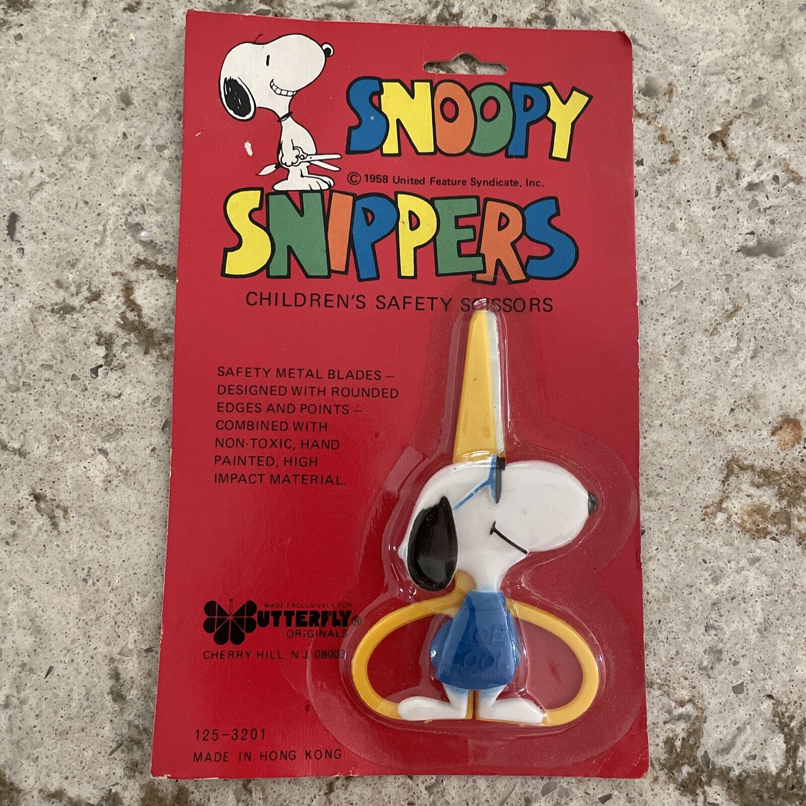 Sealed New Vtg Snoopy Snippers Children Safety Scissors 1958 Made In Hong Kong
