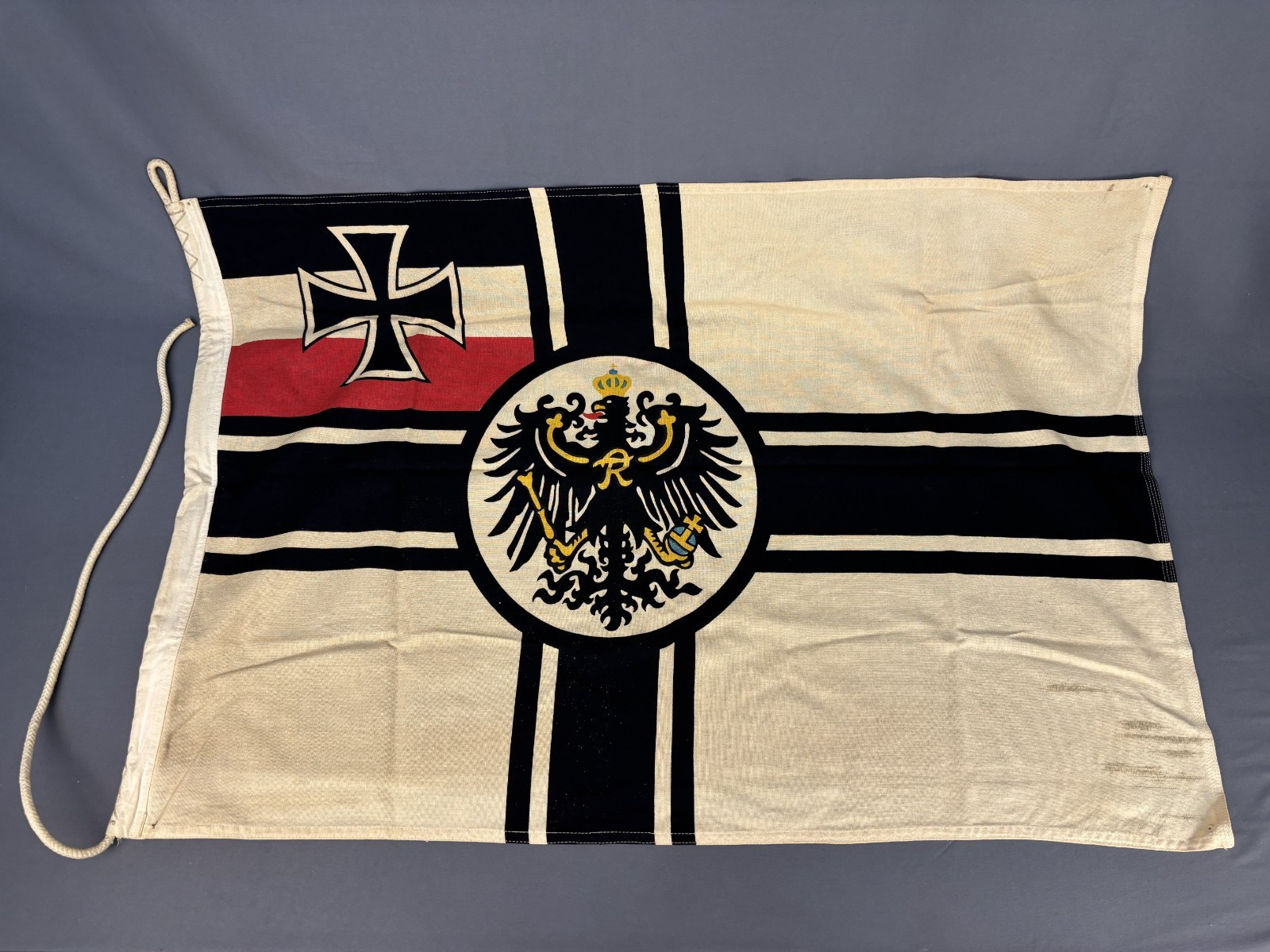 WW1 Imperial German Kaiserliche Marine Reichskriegsflagge Naval 35” Flag, 1970s