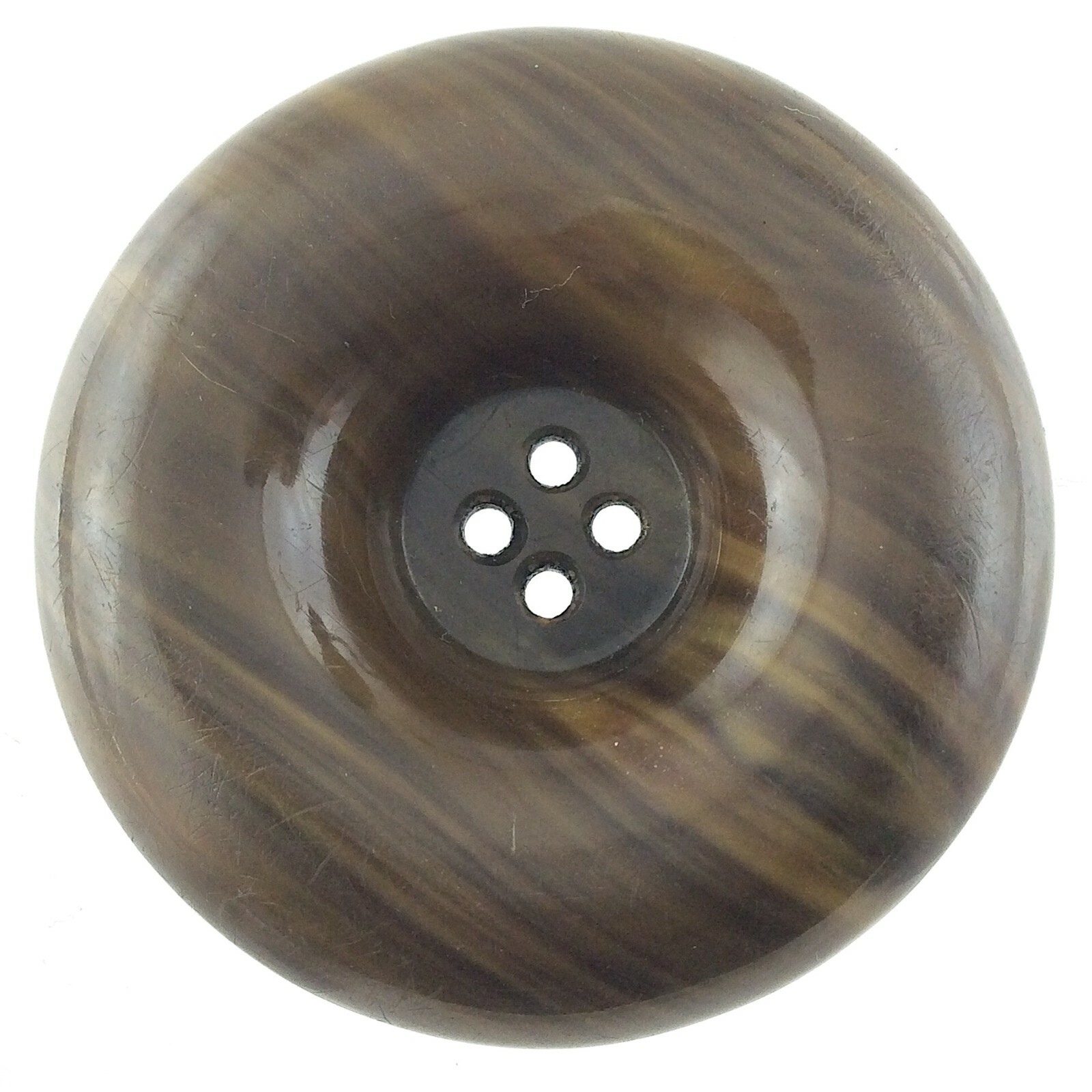 Vintage Ladies Bakelite Round Large Brown Button For Fur Coat 2in P124 