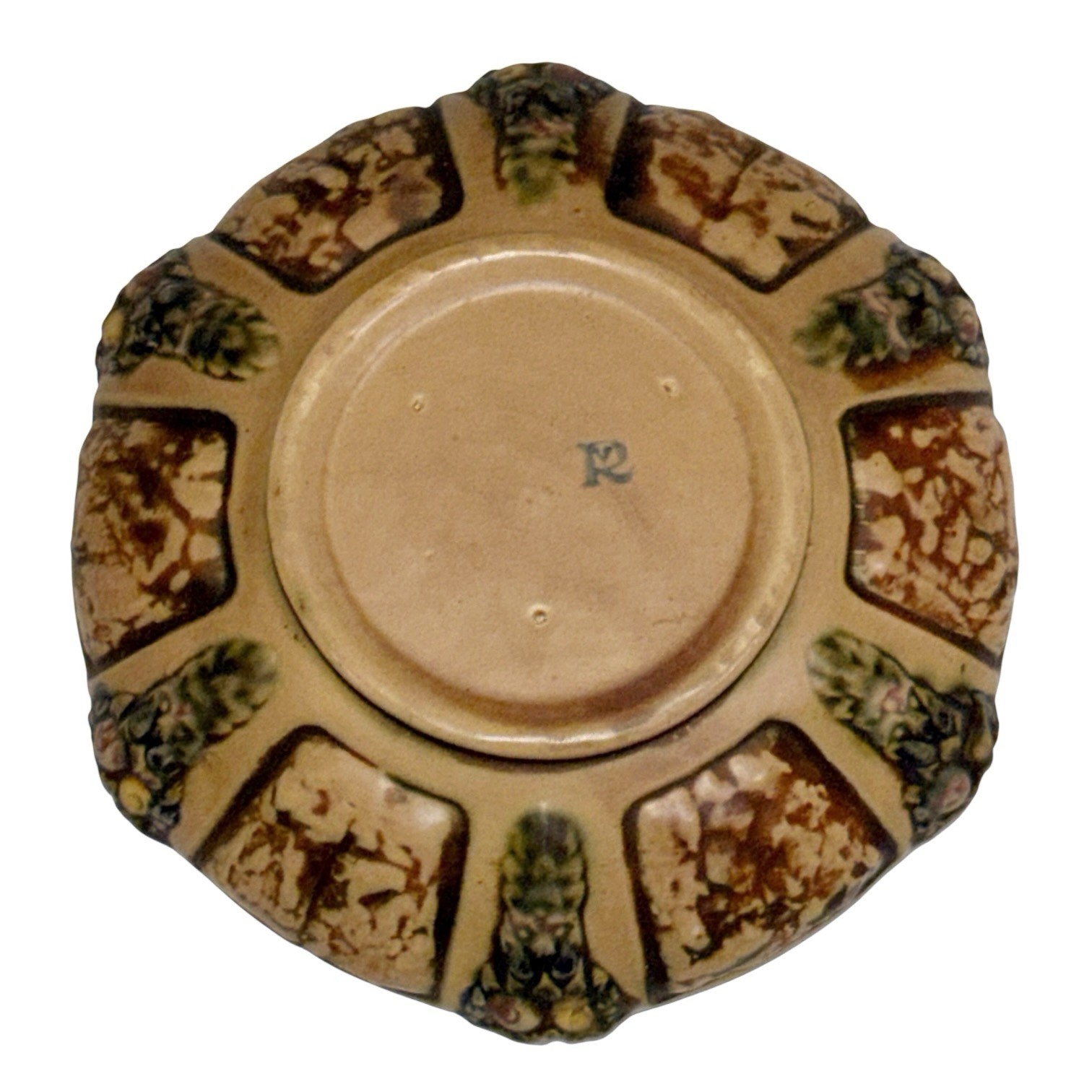 Roseville Florentine Art Pottery Bowl Brown Green 9” Vintage 1920s Roseville Florentine Art Pottery Bowl Brown Green 9” Vintage 1920s