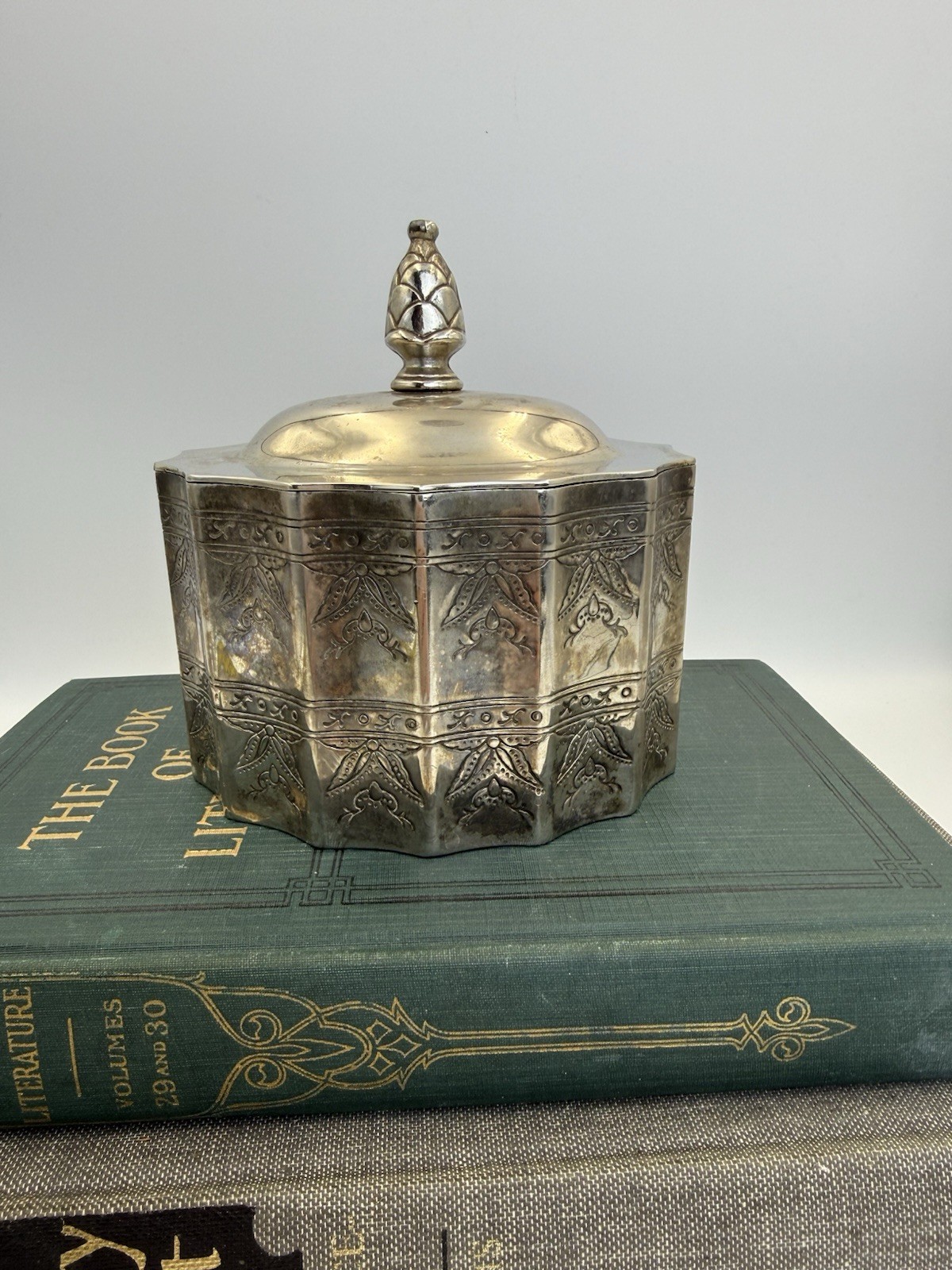 VTG Godinger Silver Plate 1991 Trinket/ Jewelry  Box Velvet Lined 5\'\' Tall