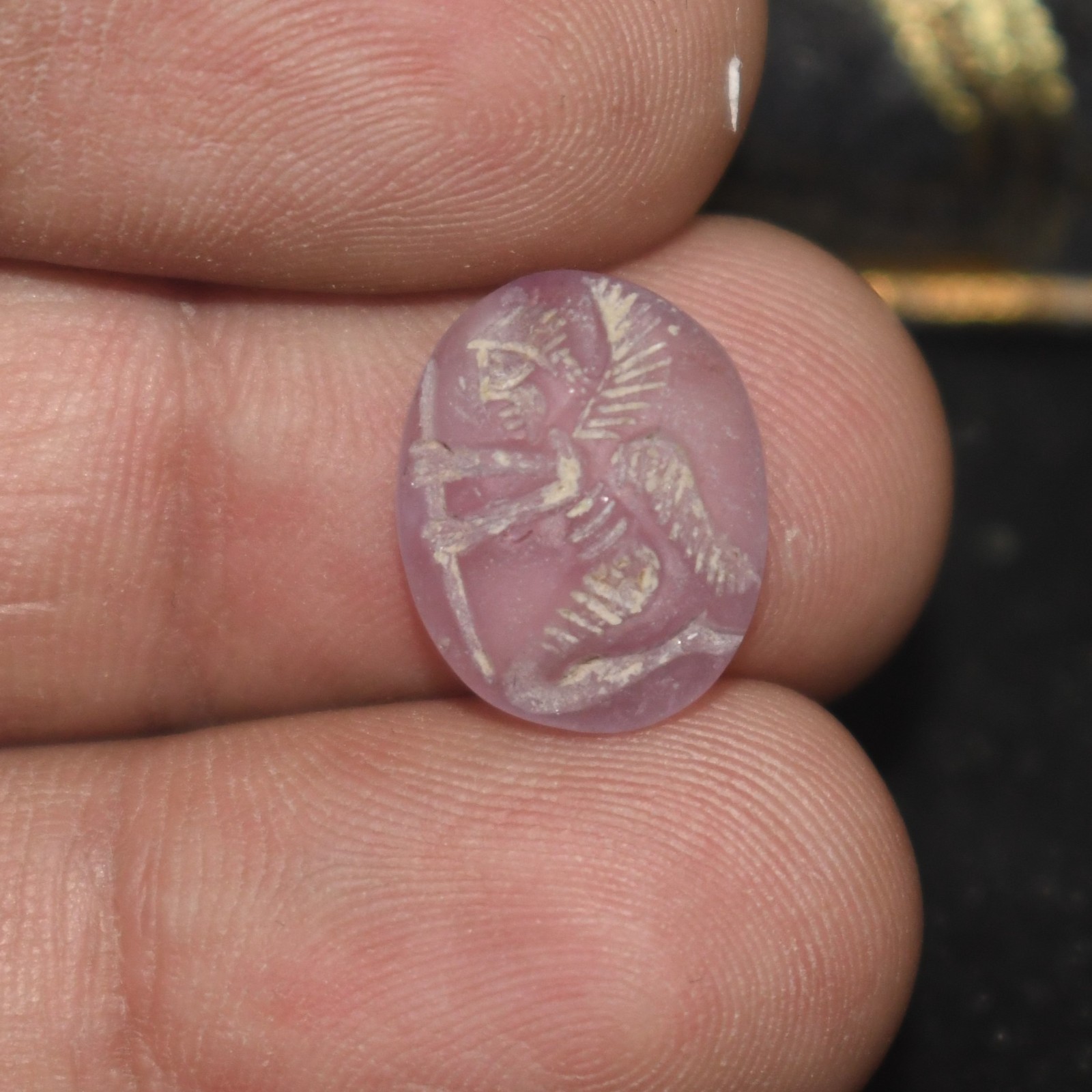 Large Ancient Middle Eastern Roman Intaglio Seal Depicting an Angel