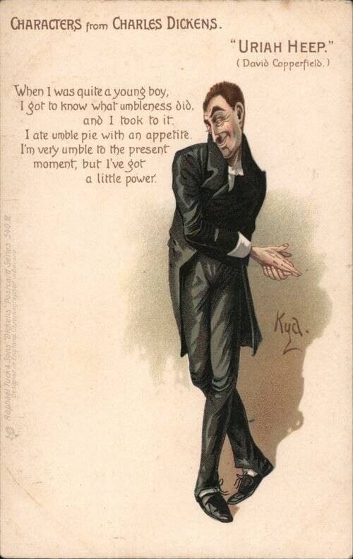 David Copperfield-Characters from Charles Dickens Tuck Original Vintage Postcard