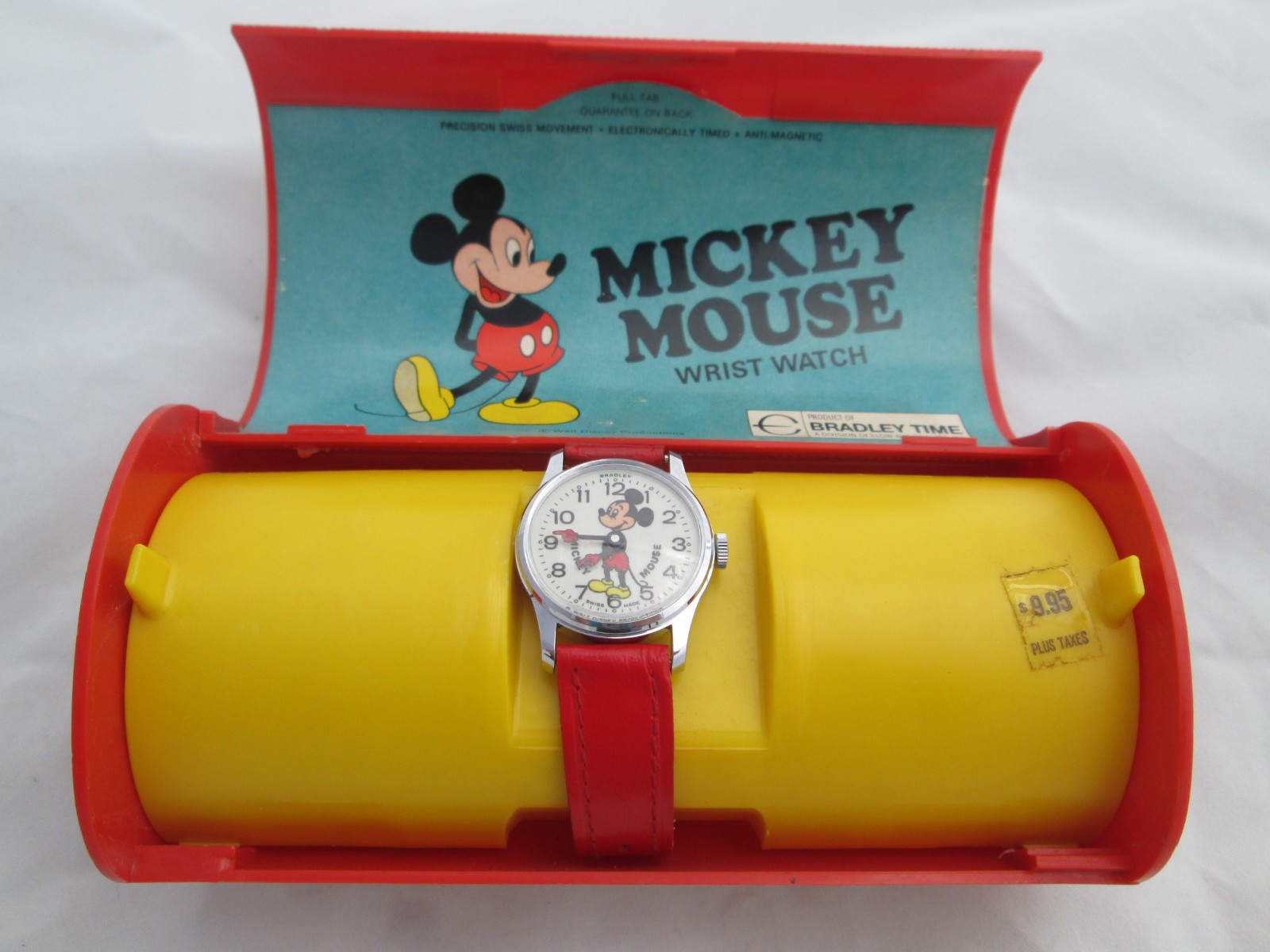 NOS Vintage 1970s Bradley Mickey Mouse Swiss Watch Working W/ Box - MINT 🔥🔥 NOS Vintage 1970s Bradley Mickey Mouse Swiss Watch Working W/ Box - MINT 🔥🔥