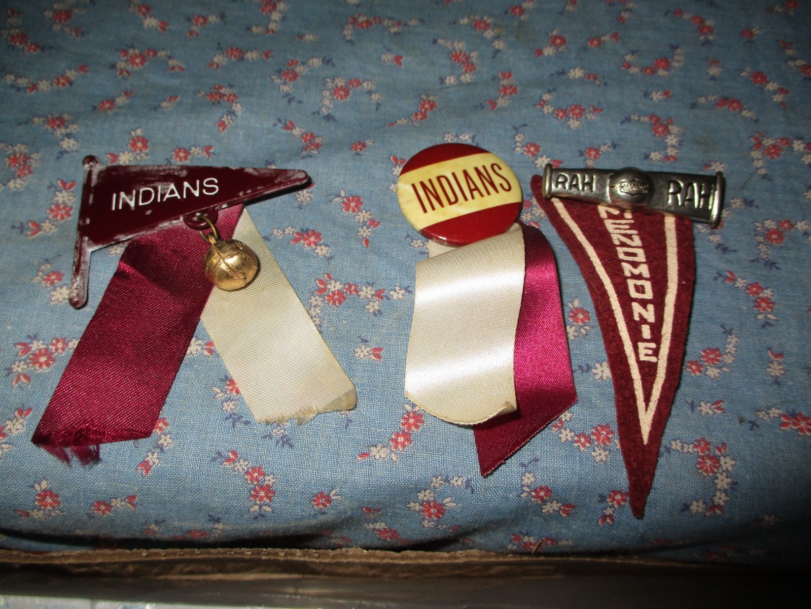 MA. Three Vintage Menomonie Wisconsin High School Indians Badges Pins