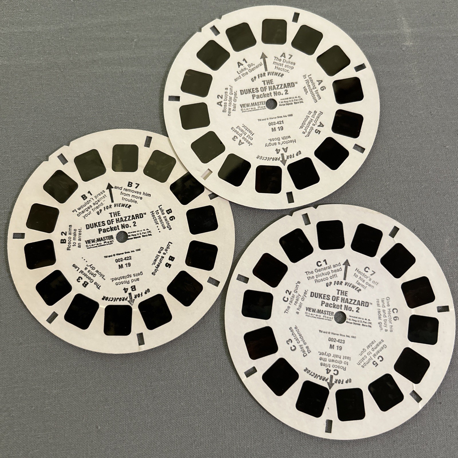 Vintage 3 Piece Set VIEW MASTER REELS - THE DUKE\'S OF HAZZARD\