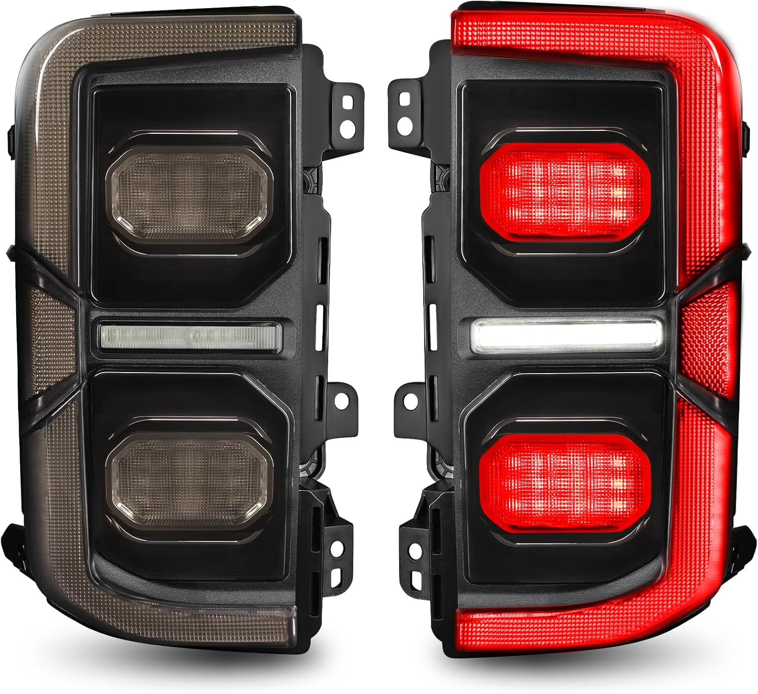 Pair Smoked Full LED Taillights for Ford Bronco 2021–2026 2/4 Door