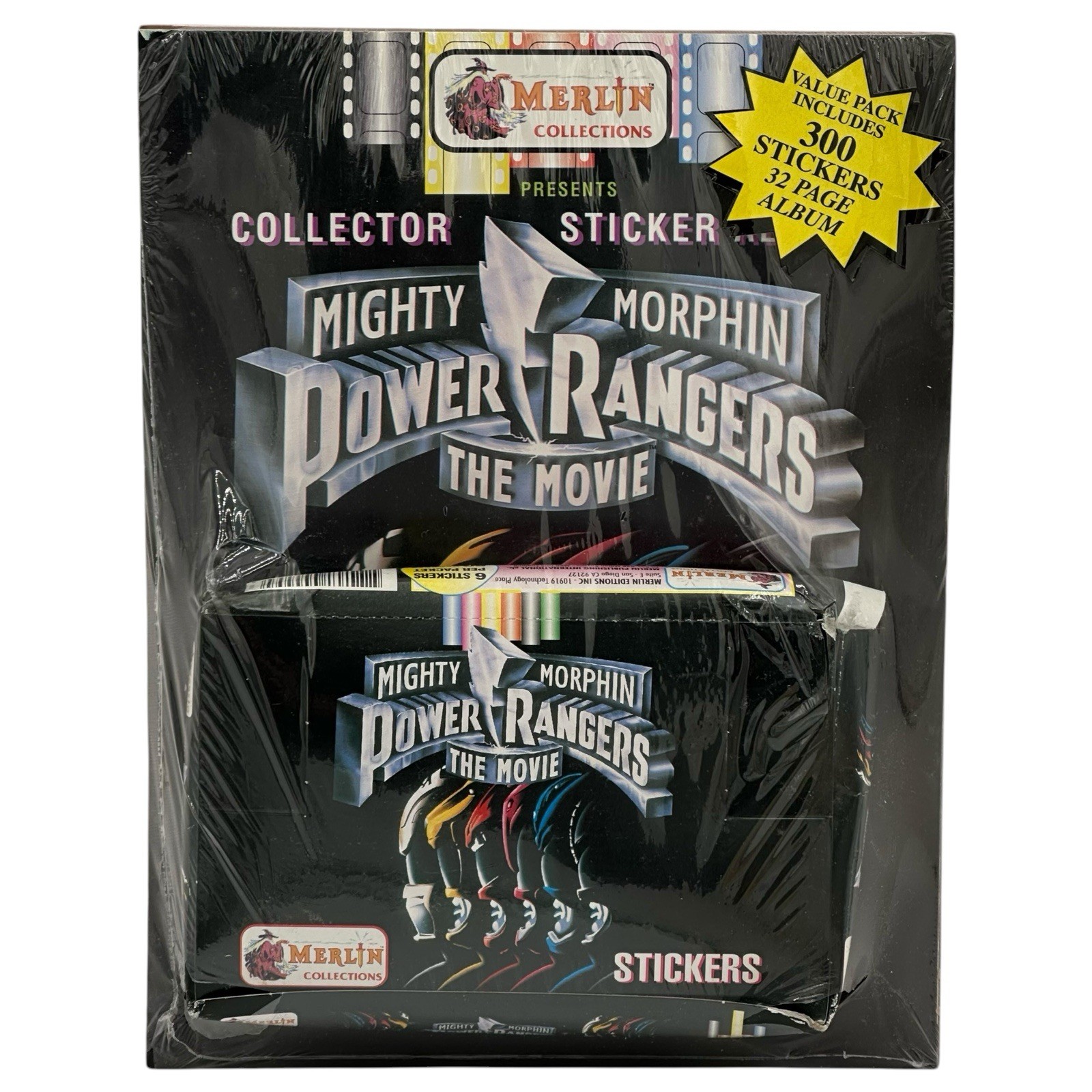 1995 Mighty Morphin Power Rangers Movie Merlin 300 Stickers Album Sealed Pack