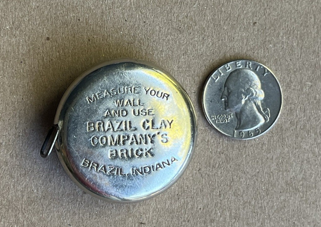Vintage Advertising Brazil Indiana Brick Clay Tape Measure 1930s Lufkin
