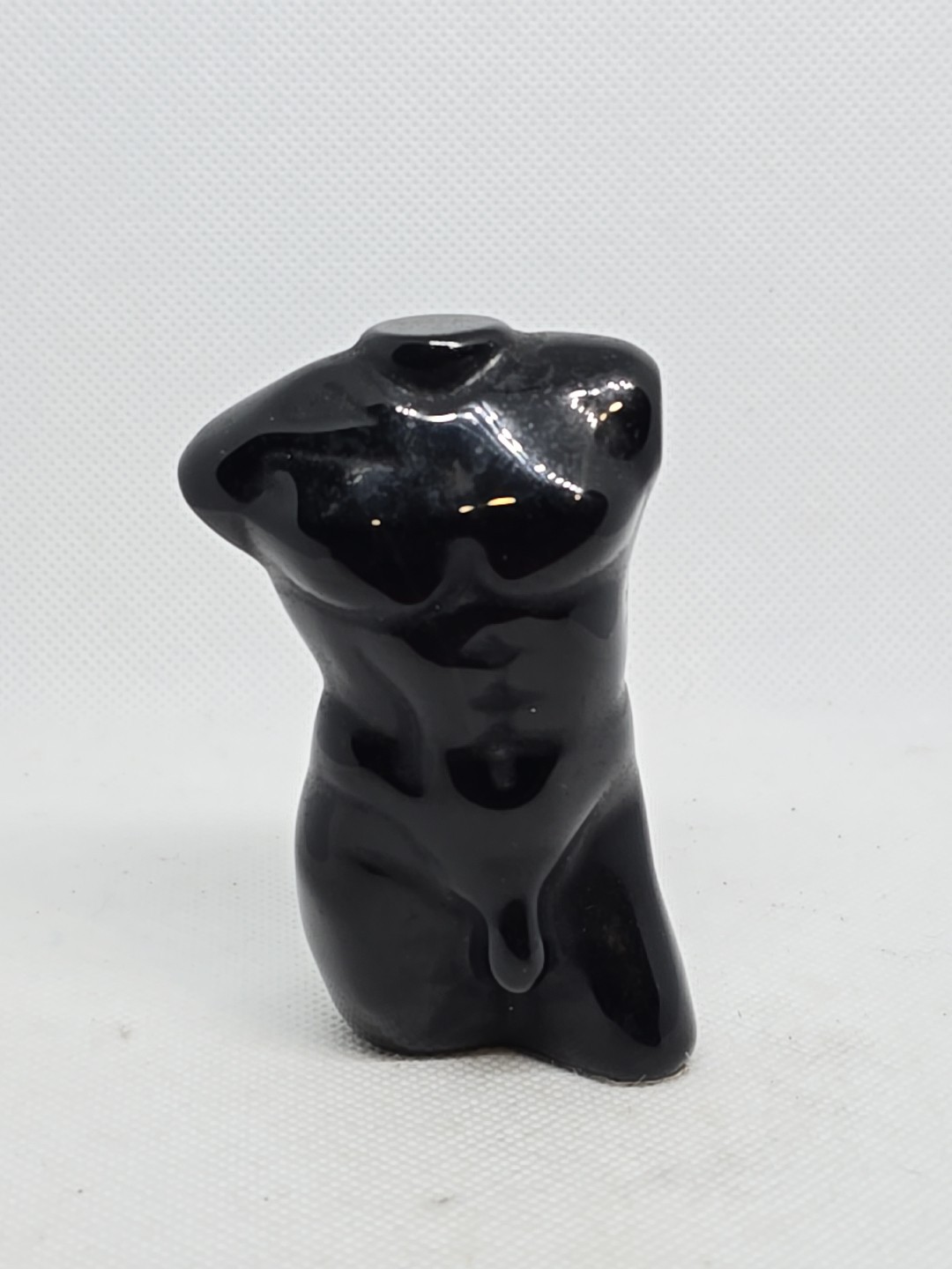 Obsidian Carved Divine Masculine Male Form Figure Statue 80mm