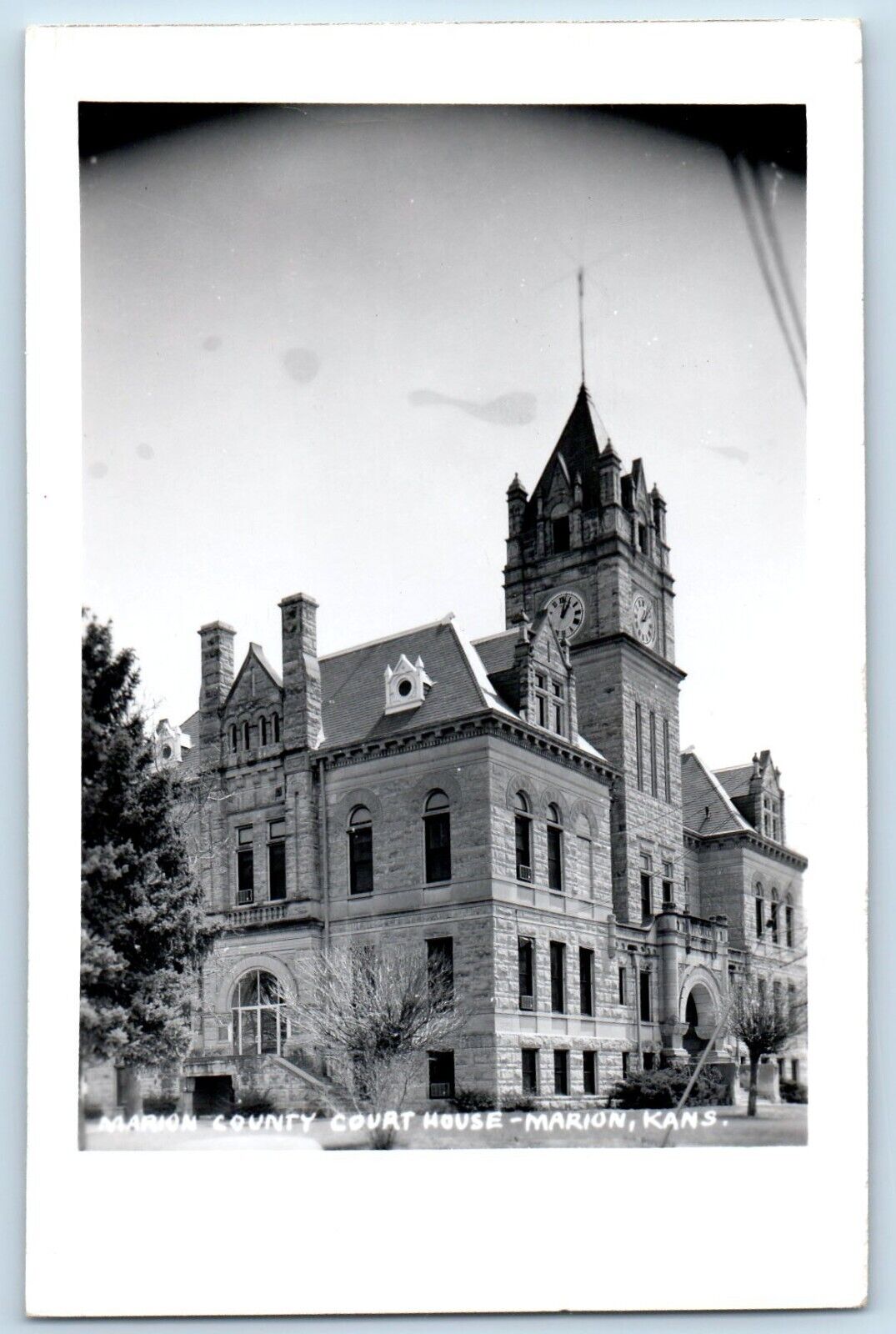 Marion Kansas KS Postcard RPPC Photo Marion County Court House Building c1910\'s