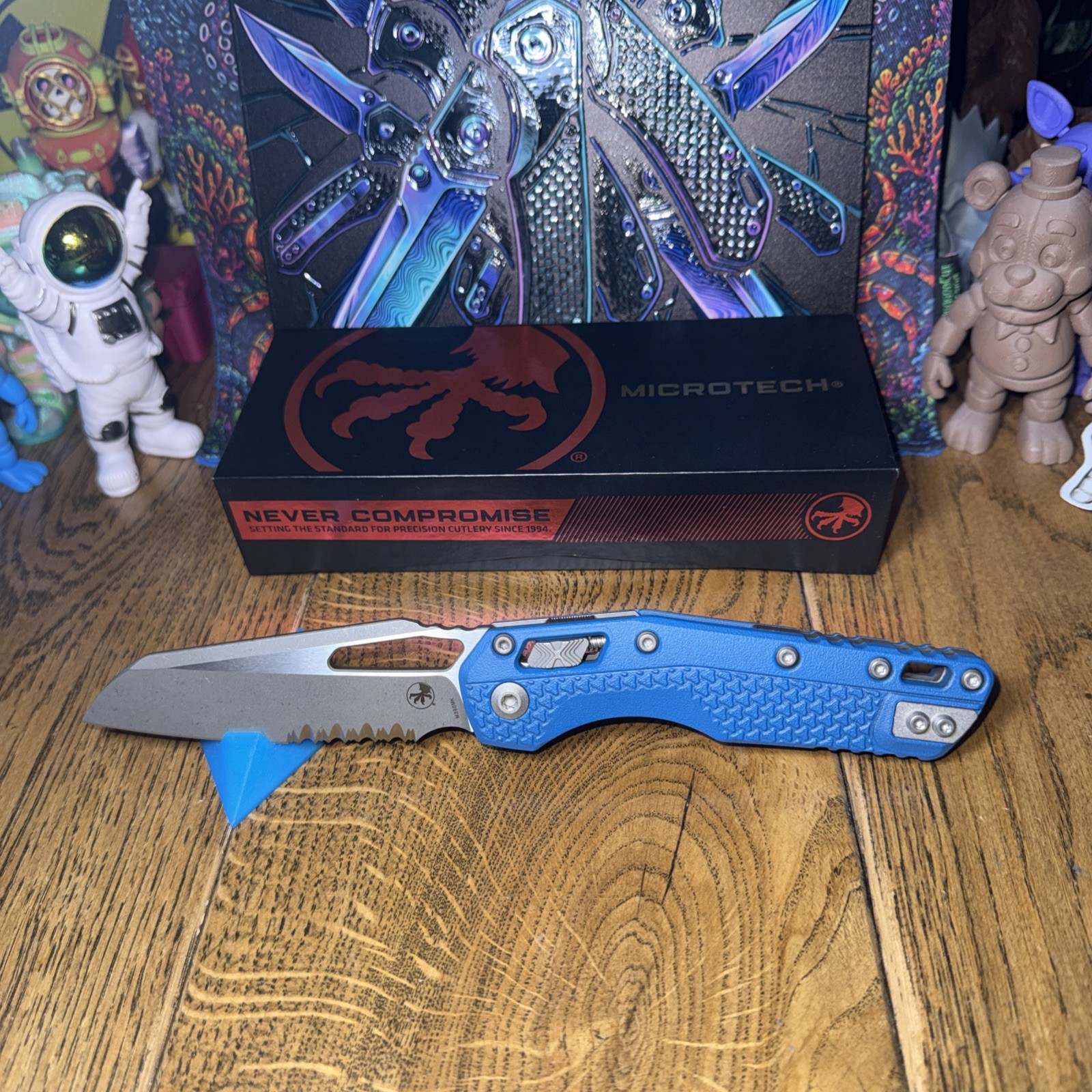 MSI S/E Tri-Grip Blue Cerakote Apocalyptic Partial Serrated 210T-11 APPMCBL