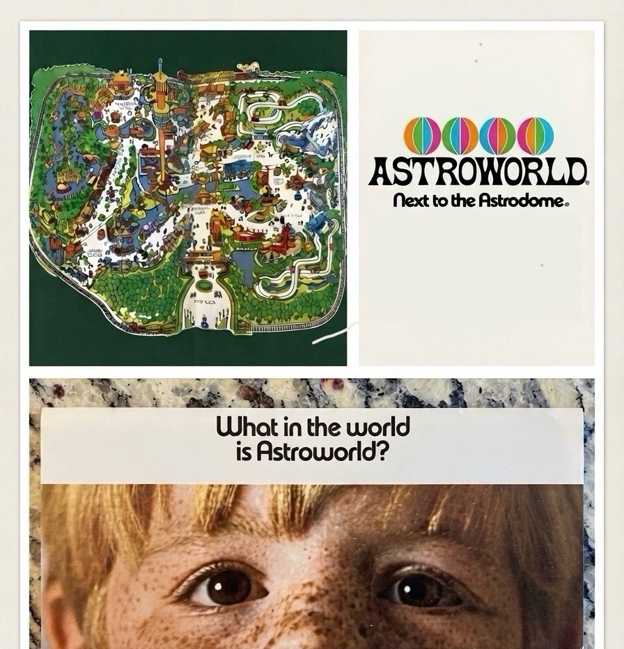Vtg 1970 AstroWorld Amusement Park Souvenir Map Houston TX Illustrated - Rare Vtg 1970 AstroWorld Amusement Park Souvenir Map Houston TX Illustrated - Rare