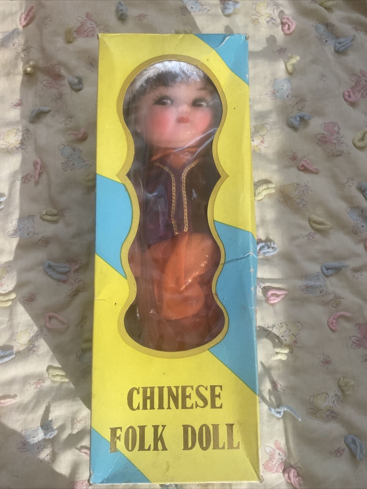 Old Chinese Folk Doll Original Box Made in People's Republic Of China