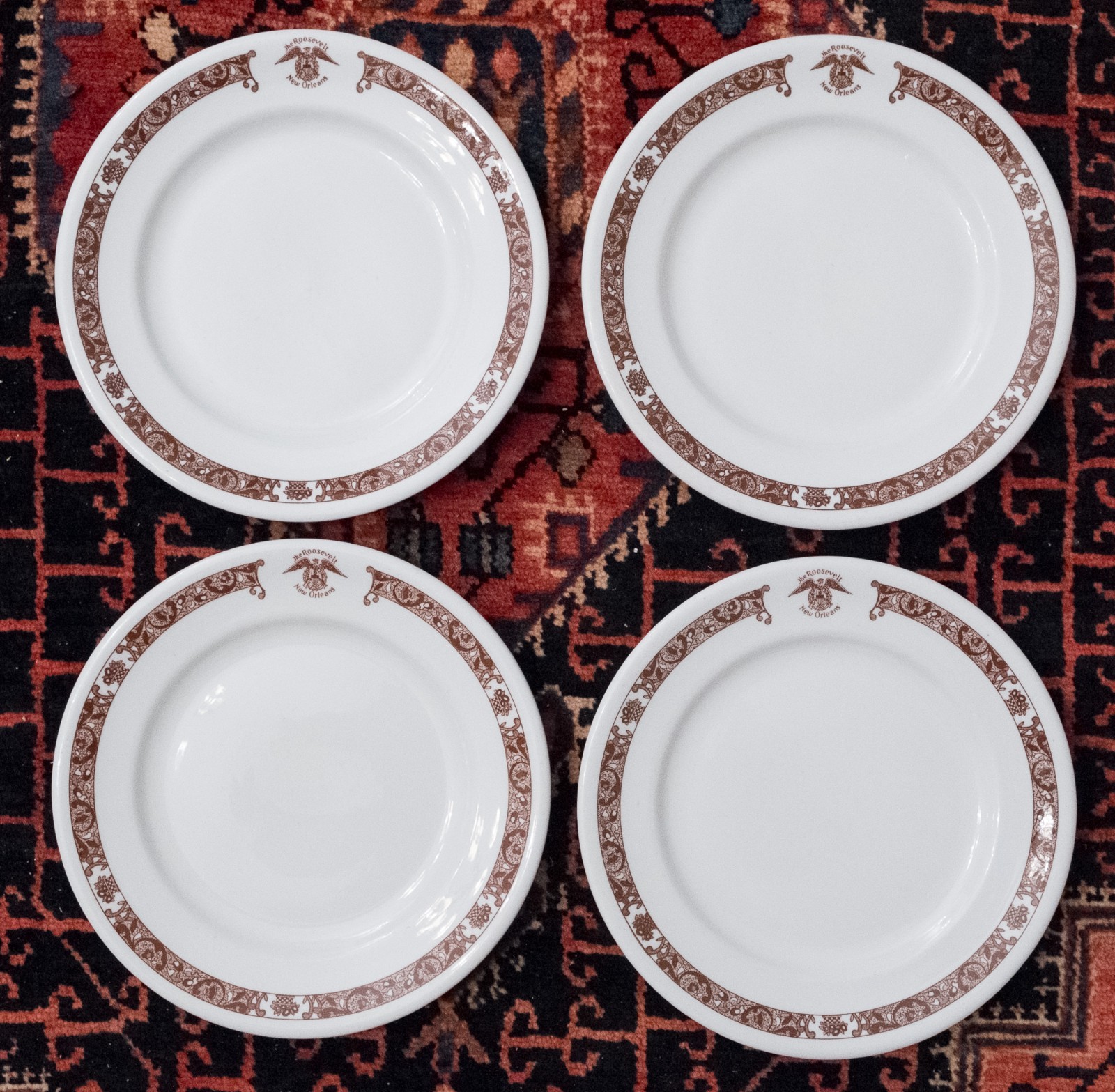 Vintage Set of 4 Shenango Roosevelt Hotel New Orleans Plates 🍽️🏨