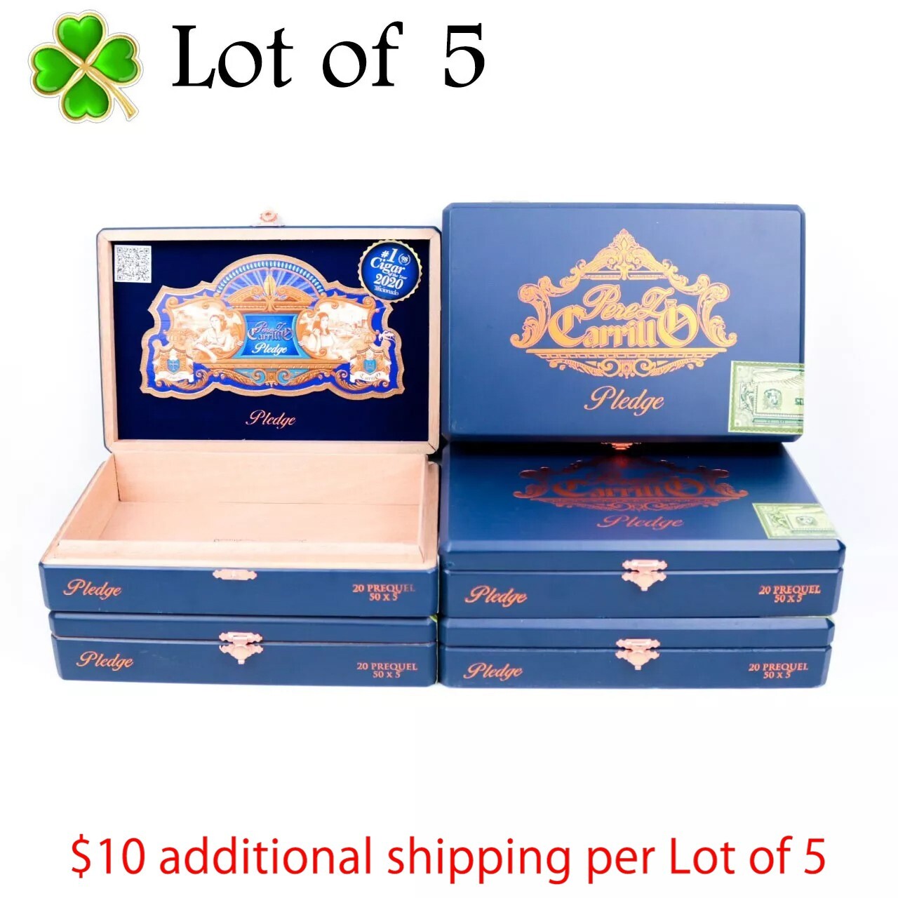 Lot of 5 Perez Carrillo Pledge Prequel Empty Wood Cigar Box 9.25\