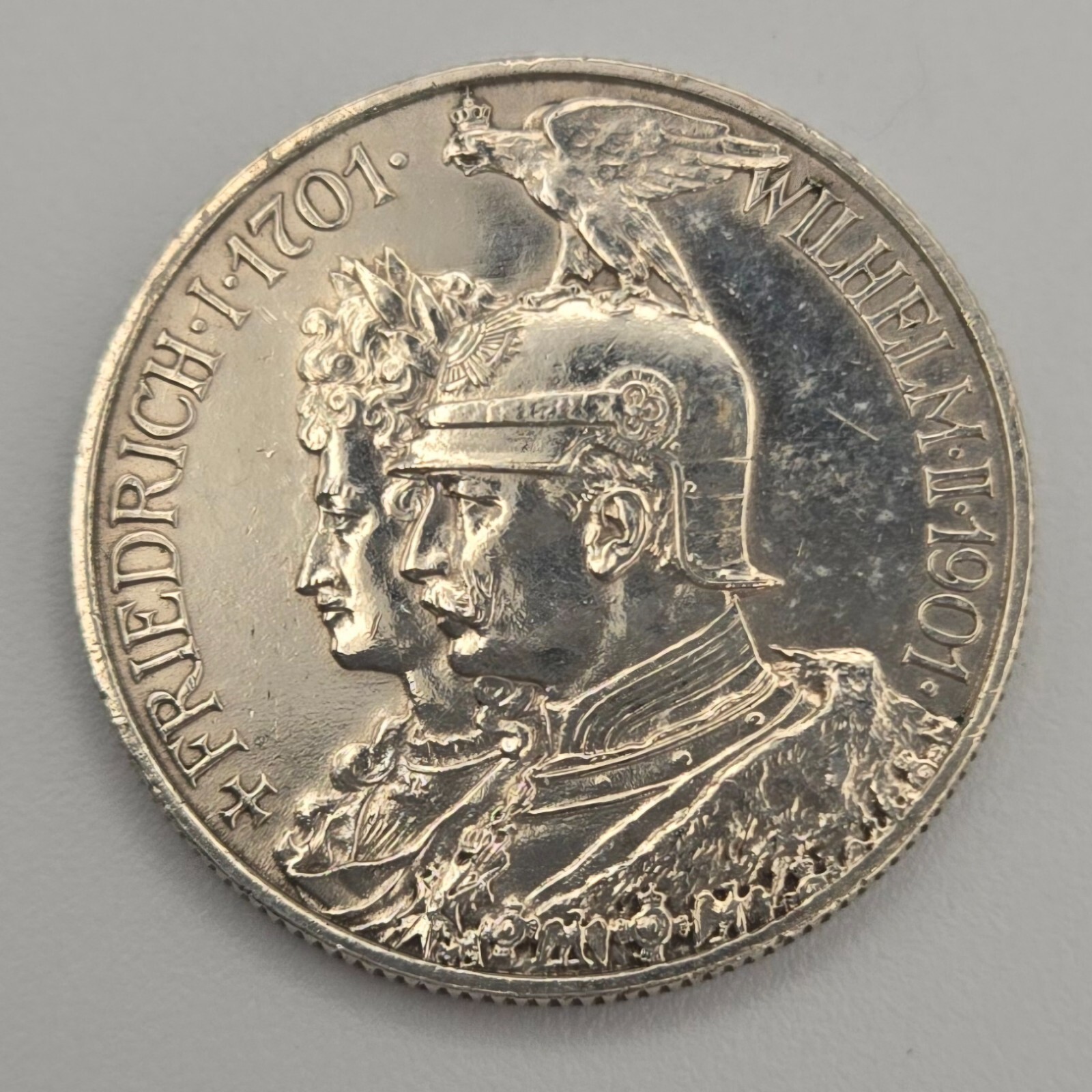 Original 1901 Prussia 2 Mark Silver Friedrich I & Wilhelm II German Empire Coin