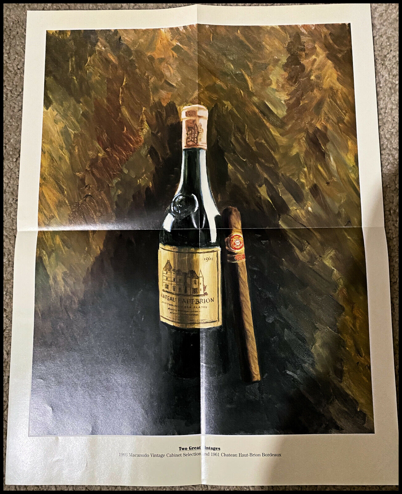 1993 Macanudo Vintage Cabinet Selection Cigars Onofrio Paccione art poster  XL7