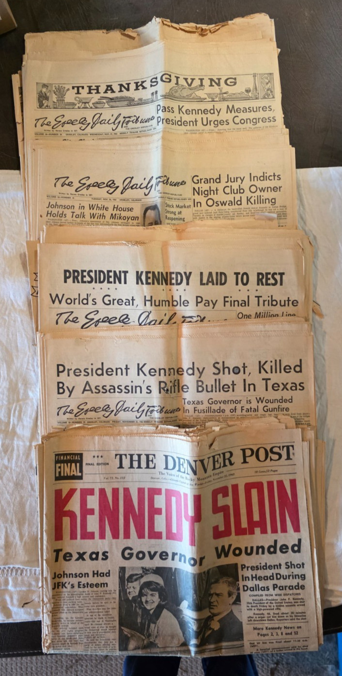 Vintage Newspapers-Covering JFK Assassination & Funeral & Lee Harvey Oswald- Lot
