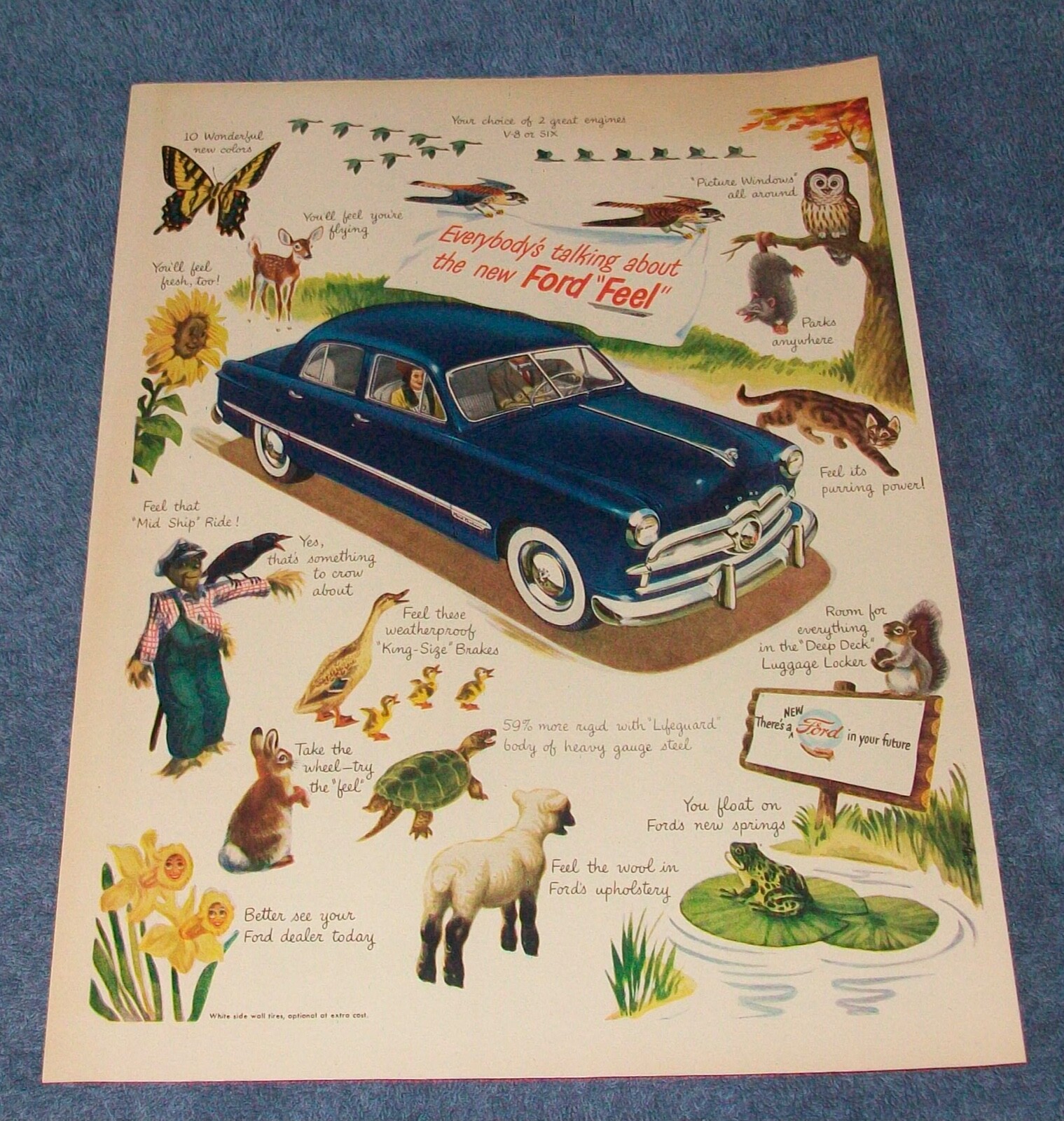 1949 Ford Fordor Custom Sedan Vintage Ad \