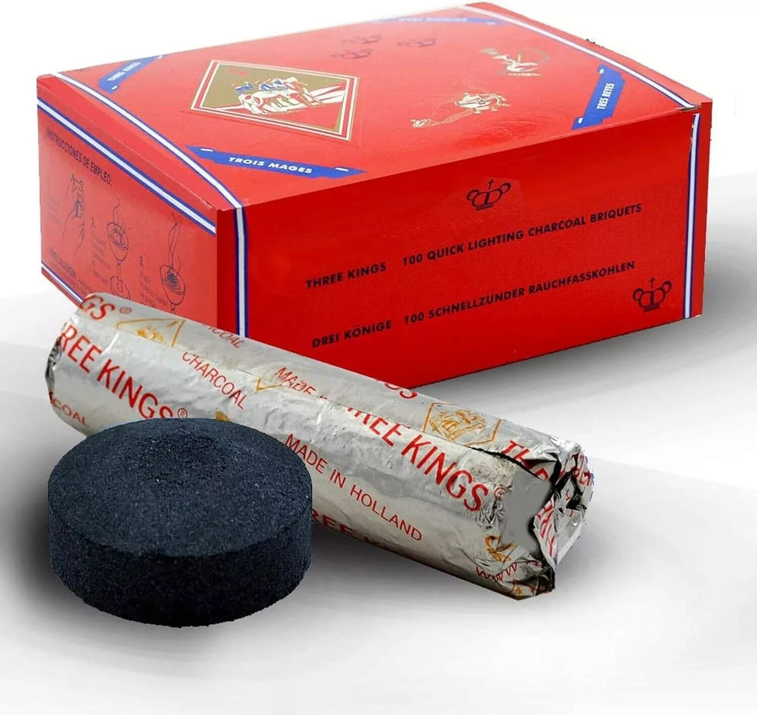 Three Kings Charcoal 40mm Tablets ( FREESHIPPING-FROM USA ) Three Kings Charcoal 40mm Tablets ( FREESHIPPING-FROM USA )