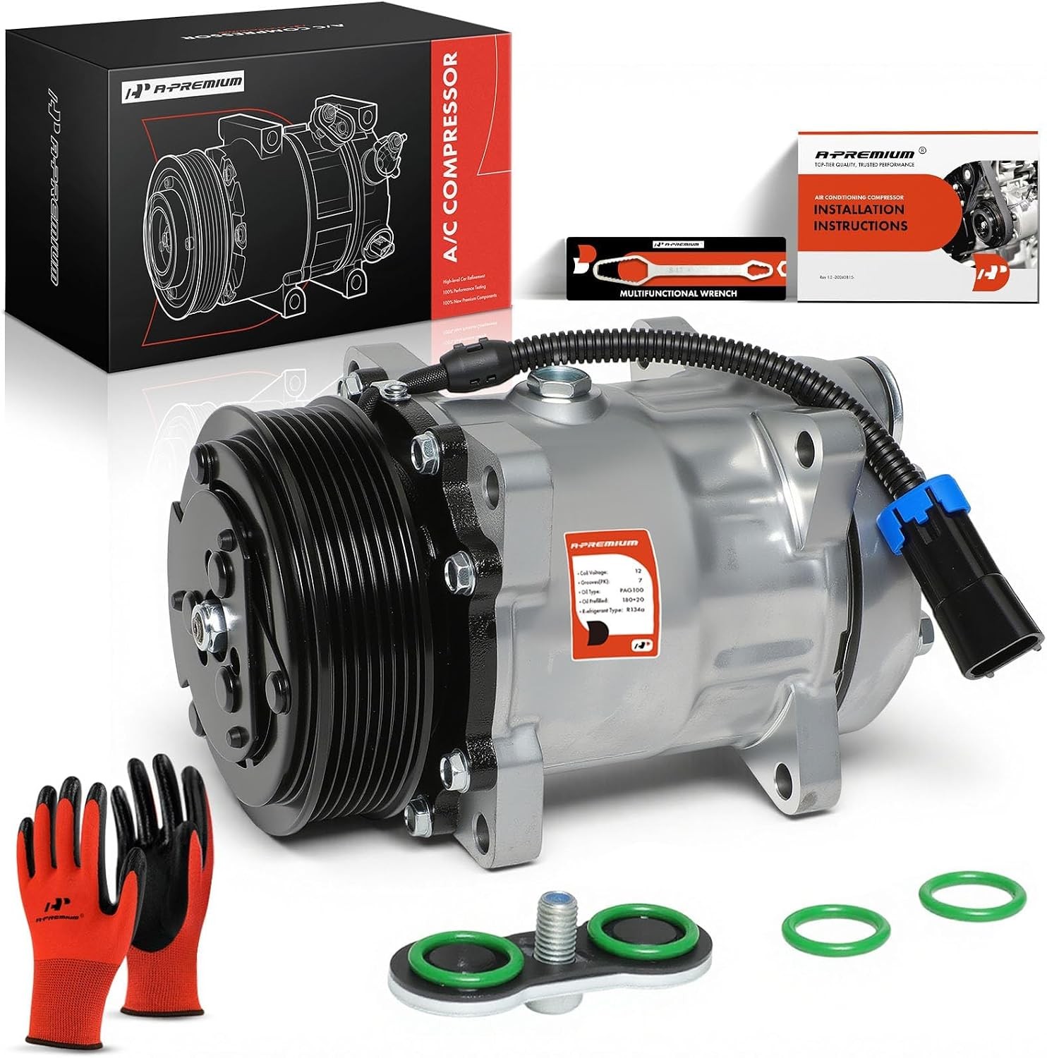 Air Conditioner AC Compressor with Clutch | Compatible with Chevrolet Chevy GMC