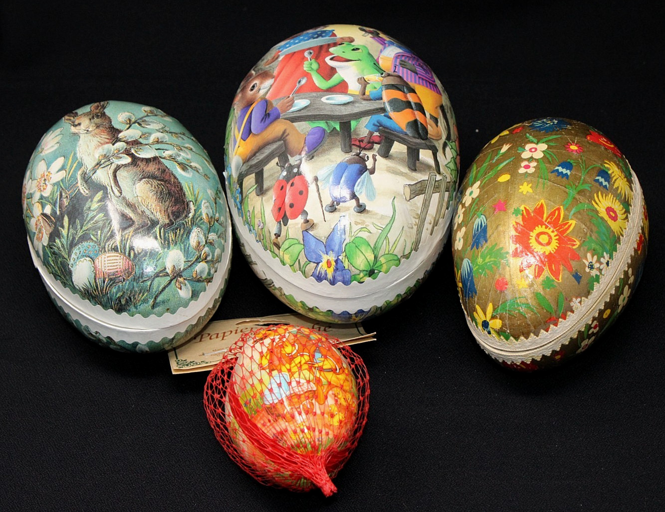 VINTAGE Group of 4 Paper Mache Easter Egg Containers GERMANY, 3\