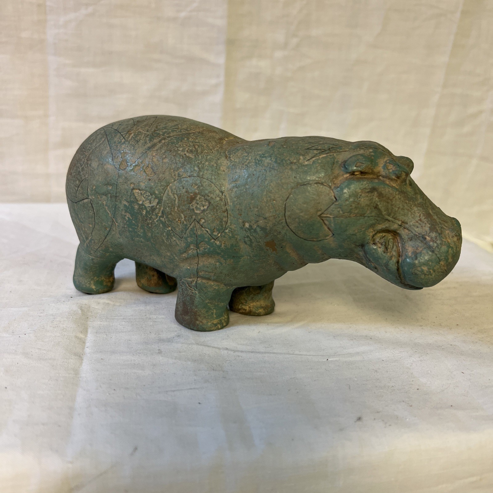 Vintage 60's Egyptian Hippo Artifact Replica Alva Museum Replica 1963 AMR Rare Vintage 60's Egyptian Hippo Artifact Replica Alva Museum Replica 1963 AMR Rare