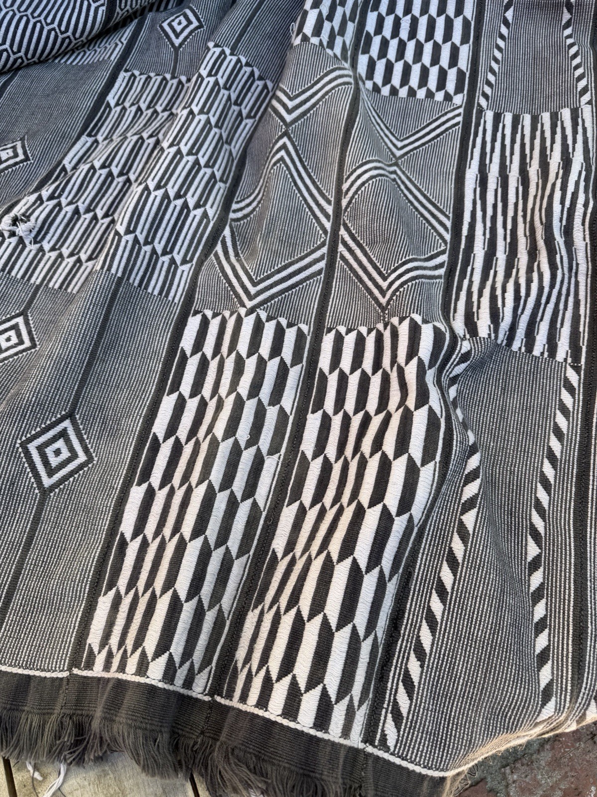 Vintage African Baule Mudcloth Textile Throw Rug 61” L x 44” W Textile | No. 167