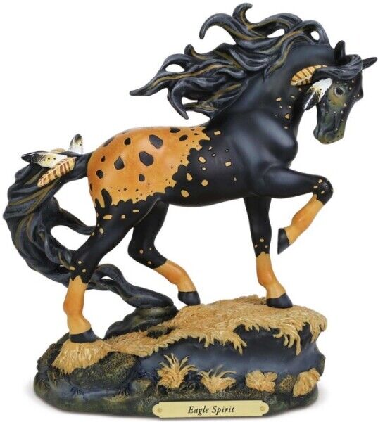 TCA Trail of Painted Ponies Eagle Spirit Pony Resin Black Gold Figurine 6002103