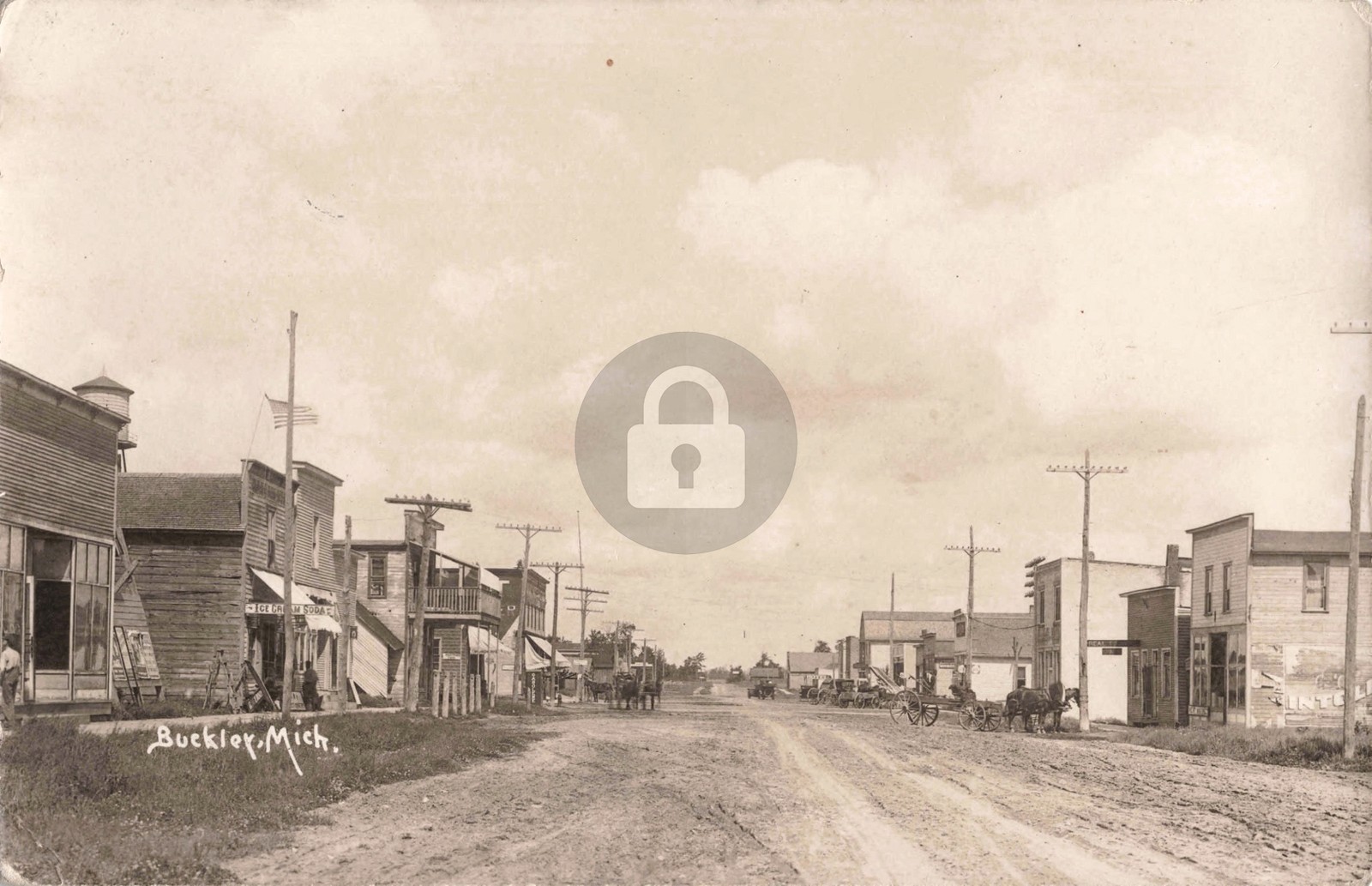 Street View Buckley MI Michigan 1922 RPPC Photo Postcard COPY