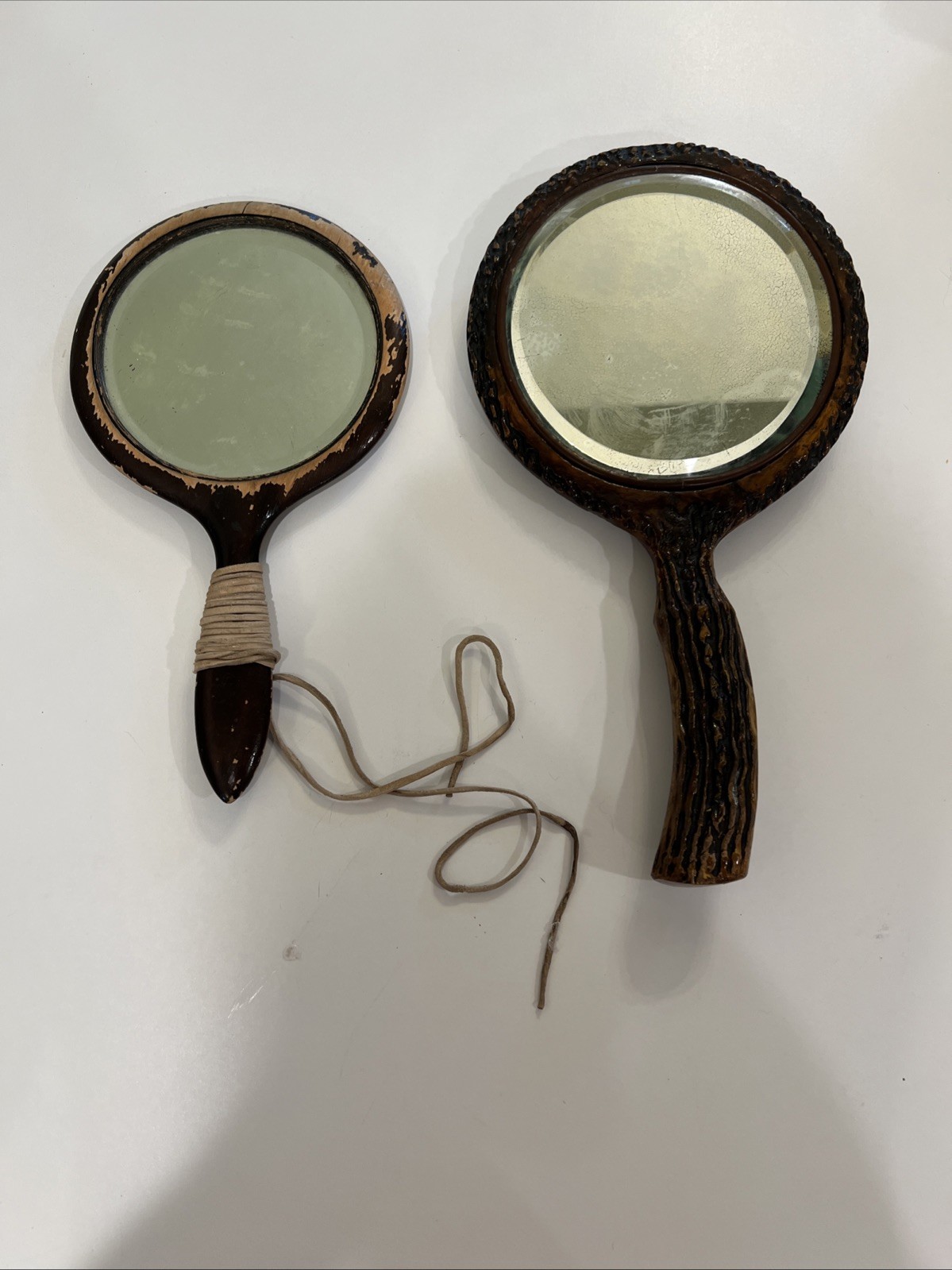 Antique Vintage Hand Mirror Lot Women’s 1920s-1940s Lot Of 2  As Is