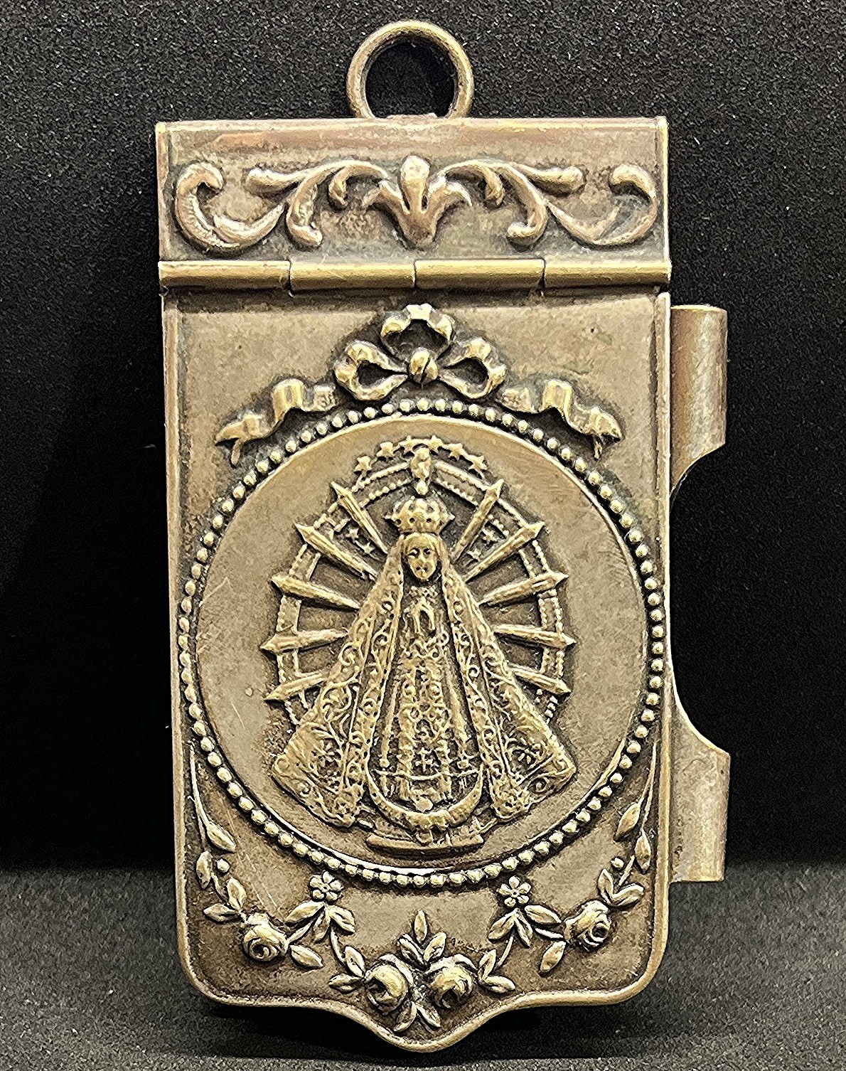 Argentina 1900´antique Dance Card Our Lady of Lujan, Pure Art Nouveau - pendant