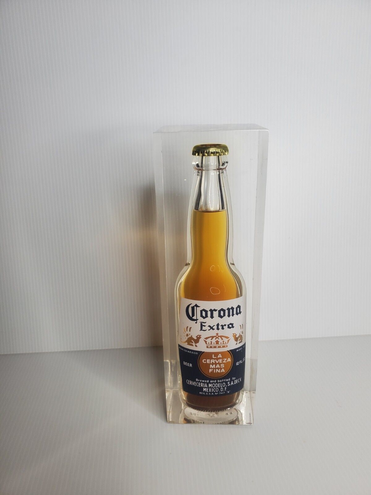 Vintage 1988 Corona Bottle In Lucite