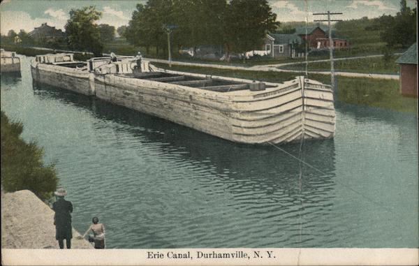 1913 Durhamville,NY Erie Canal Oneida County New York Antique Postcard 1c stamp