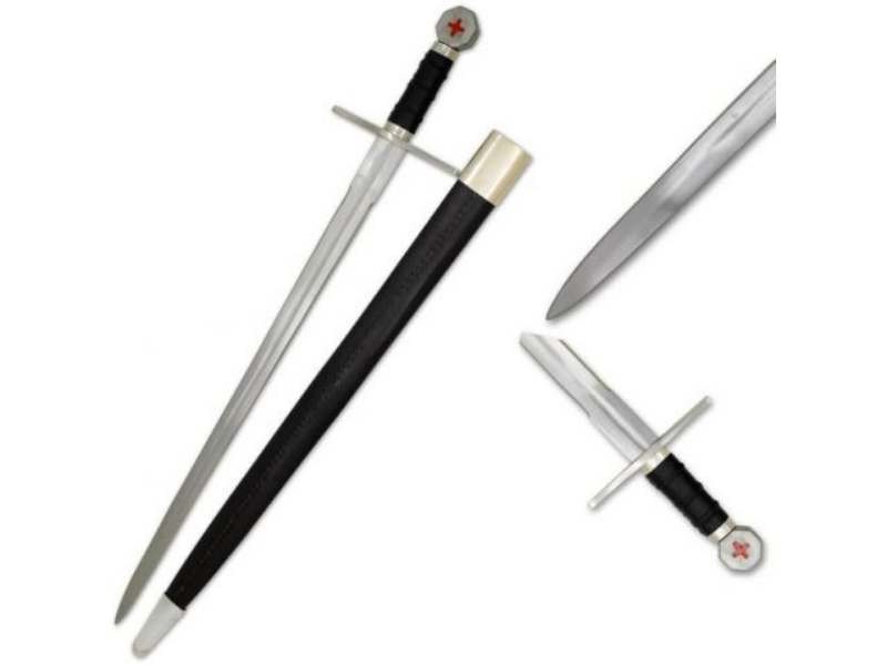 Medieval Warrior Crusader Holy Cross Knights Templar Real Long Sword w/Scabbard