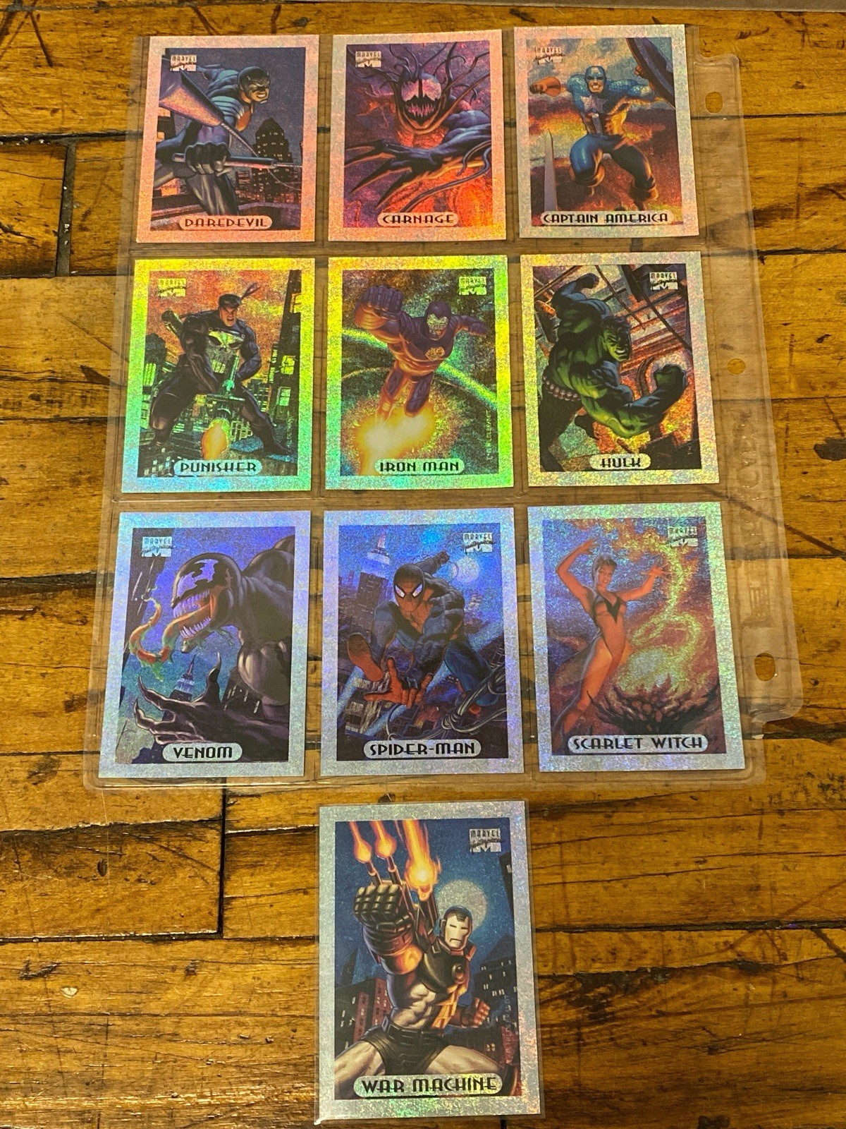 1994 Marvel Masterpieces Silver Holo Foil Cards Complete Set 10/10 Spiderman