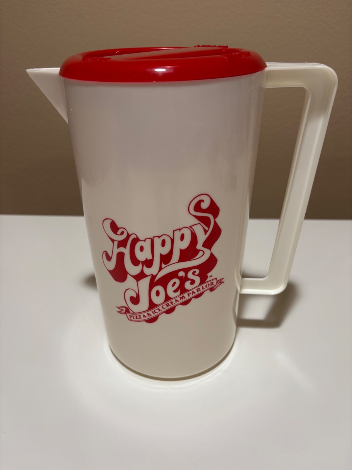 Vintage Happy Joe\'s Pizza Ice Cream Parlor Advertising Pitcher North Dakota Vintage Happy Joe\'s Pizza Ice Cream Parlor Advertising Pitcher North Dakota