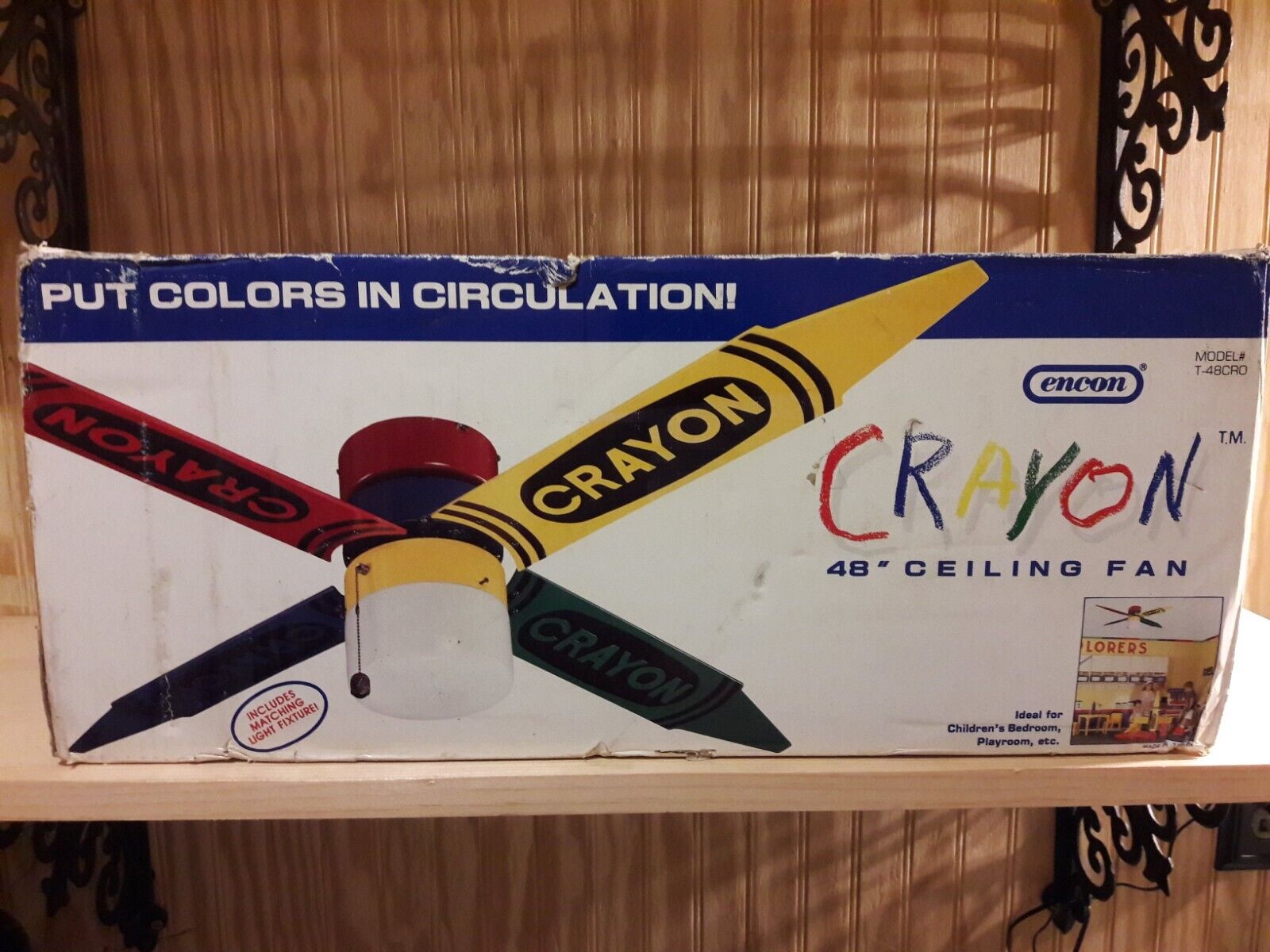 ENCON CRAYON Crayola CEILING FAN OLD VINTAGE 