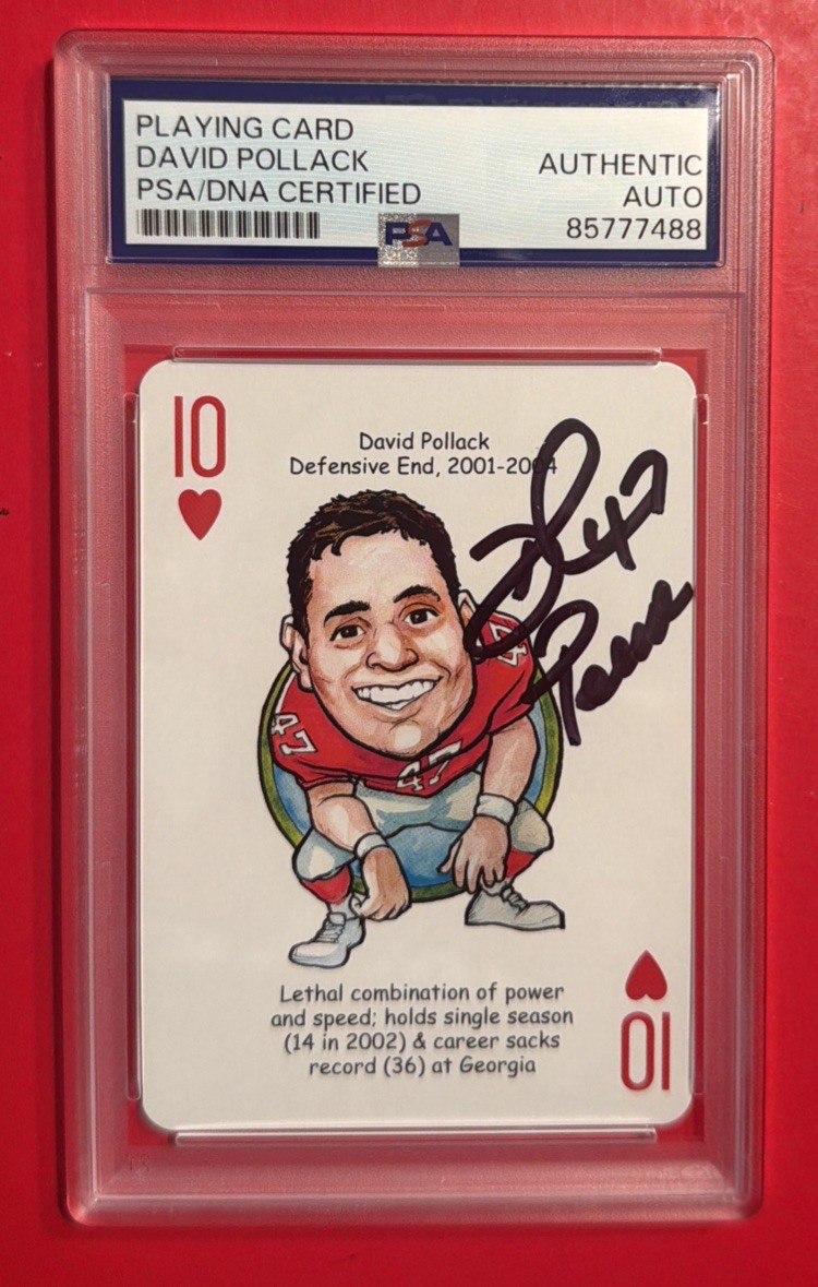 David Pollack Georgia Football Hero Decks Playing Card PSA DNA Signed Auto